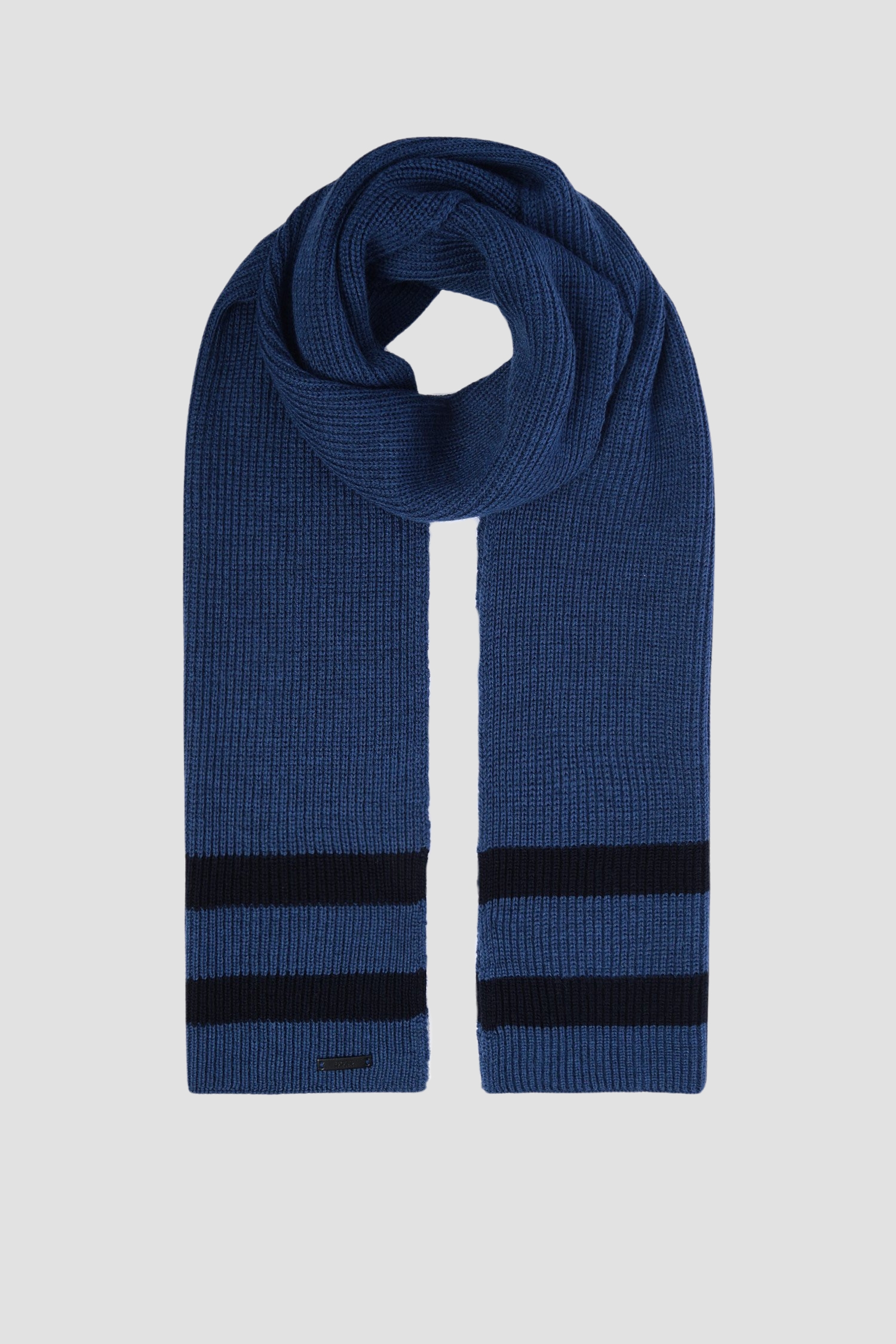 Чоловічий темно-синій вовняний шарф BOSS 50416300;417