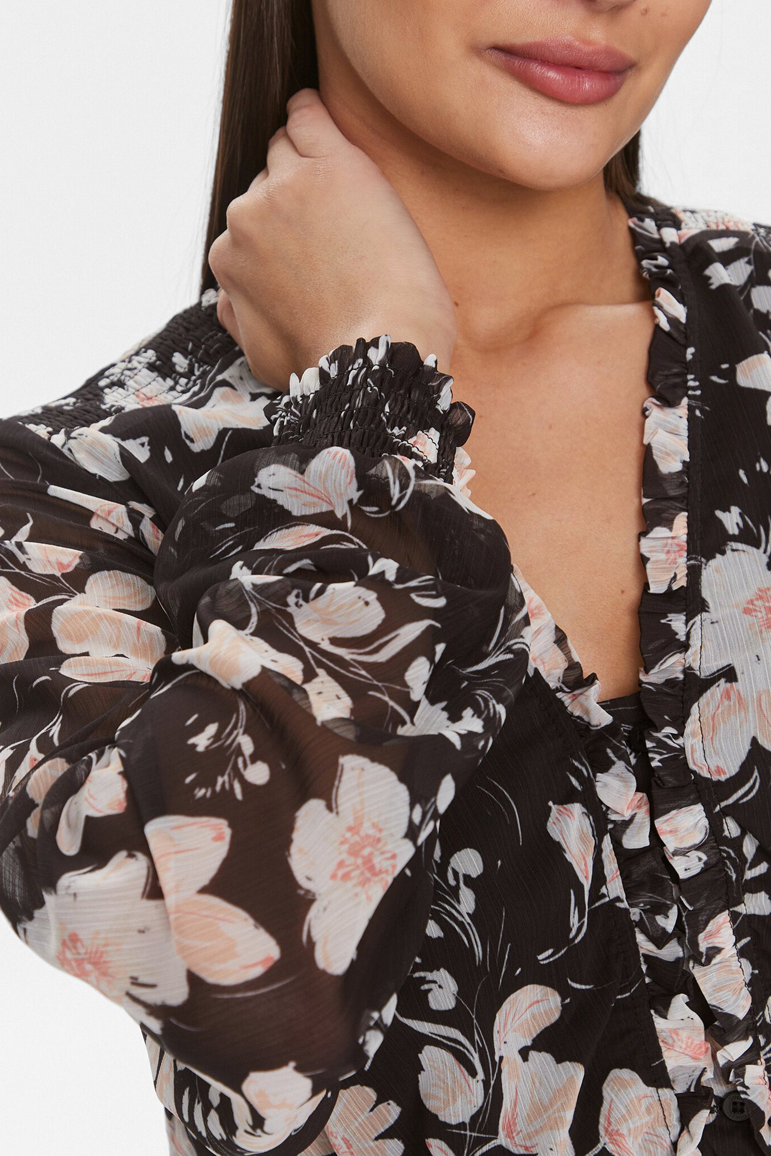 Жіноча чорна сукня з візерунком Guess W4GK42.WDW82;P9WM