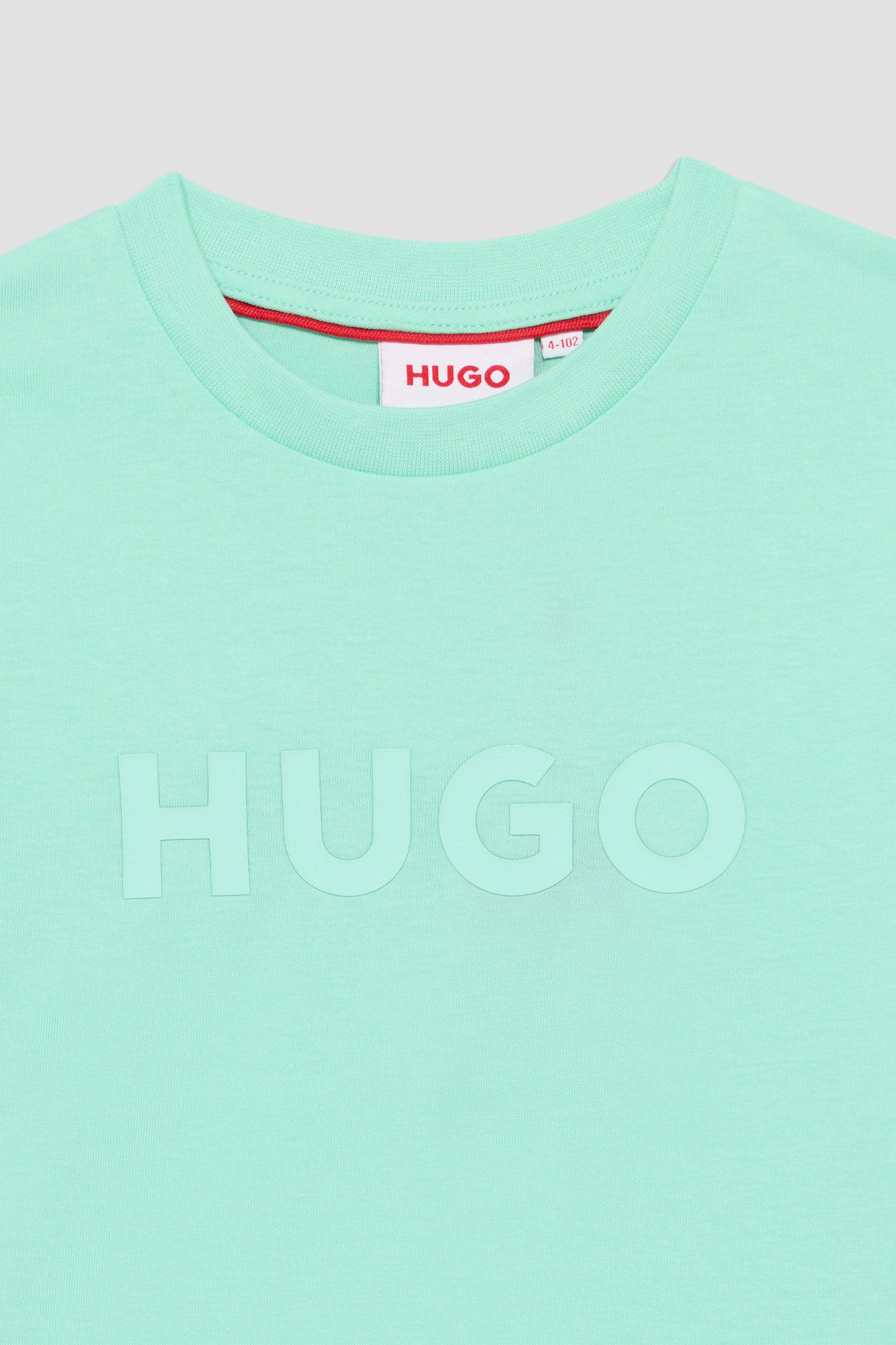 Дитяча бірюзова футболка HUGO kids G01014;C72B