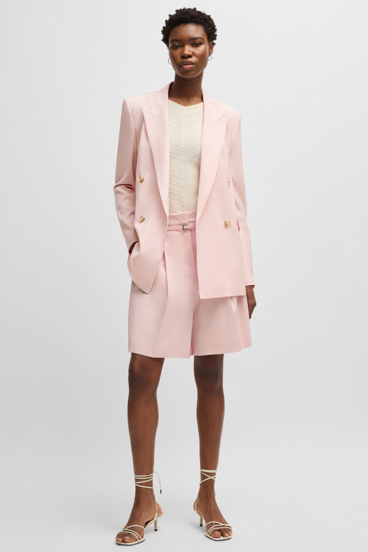 Жіночий рожевий вовняний жакет BOSS 50537509;685