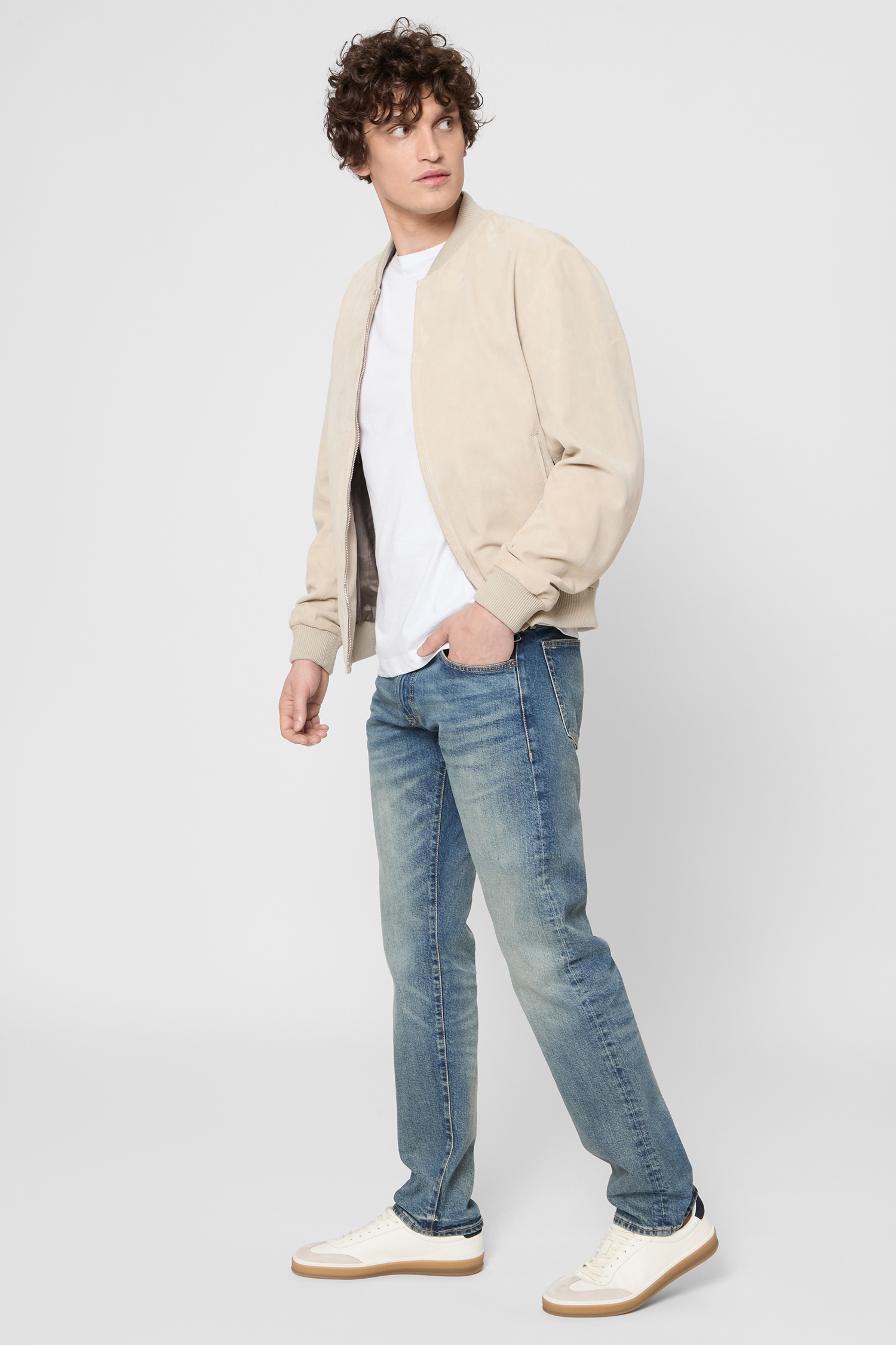 Чоловічі білі шкіряні снікерси BECKHAM x BOSS BOSS 50549408;120