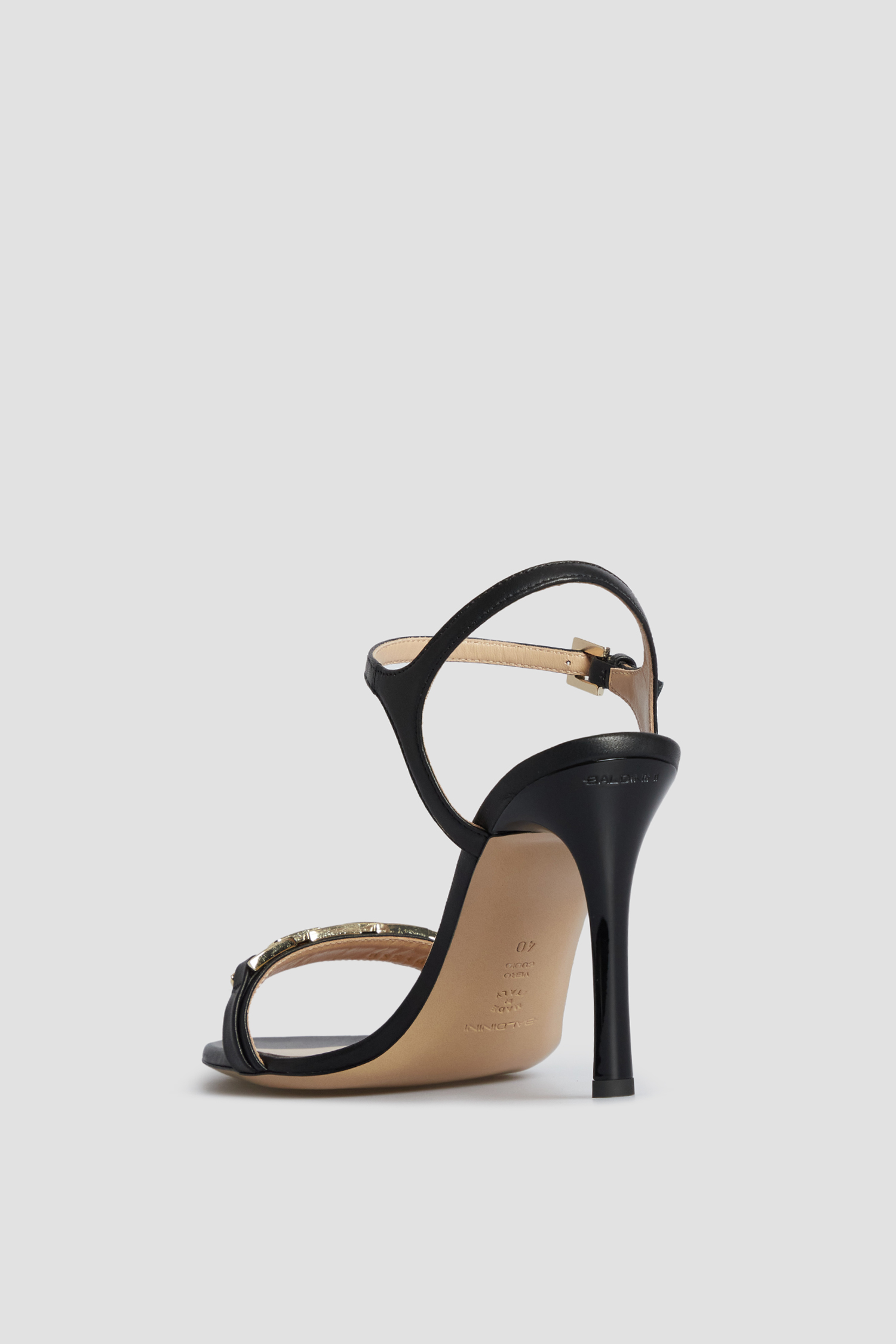 Женские черные кожаные босоножки BALDININI D3E106P9VITE;0000