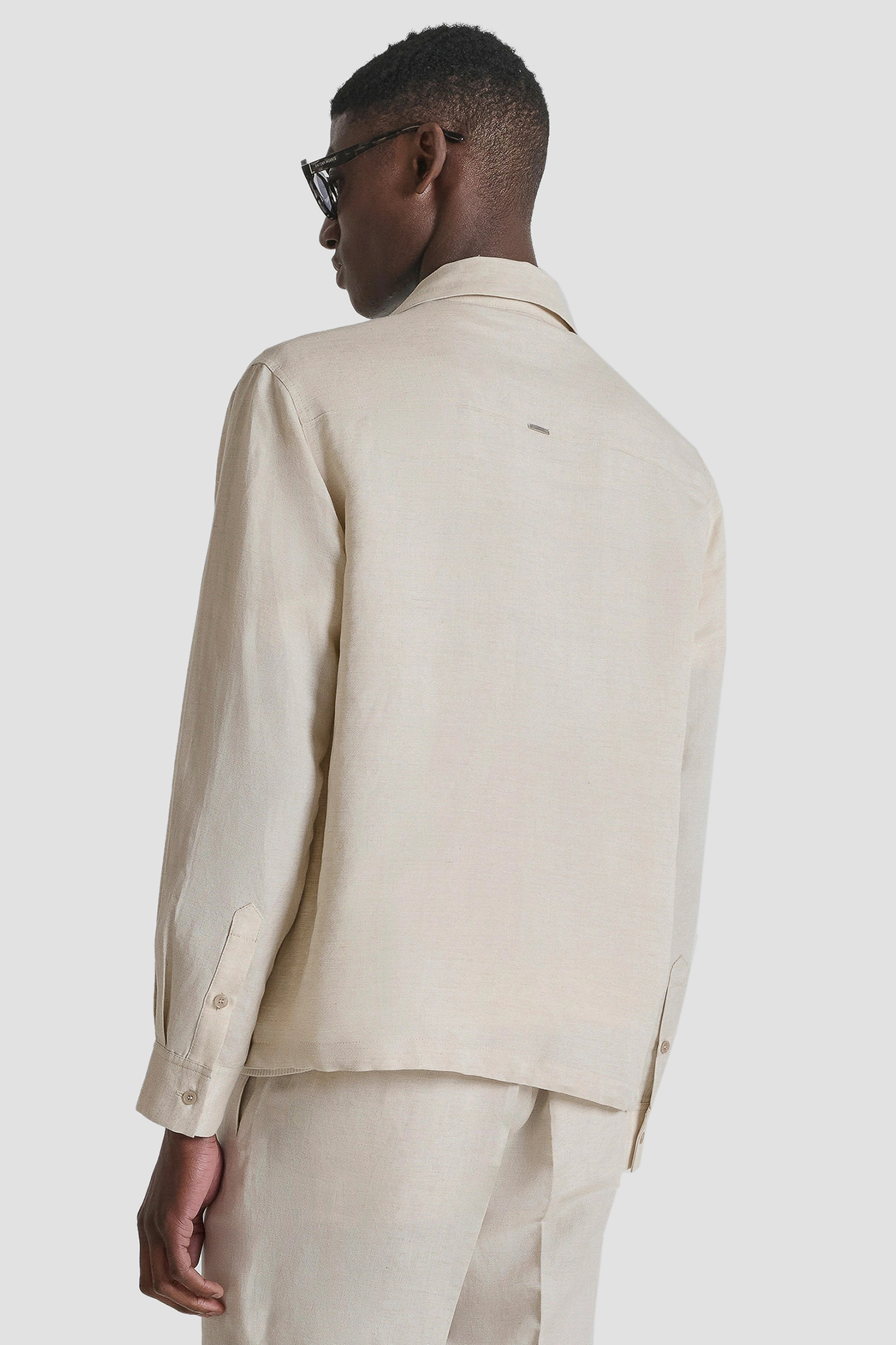 Мужская бежевая льняная рубашка Antony Morato MMSL00795.FA900135;2066
