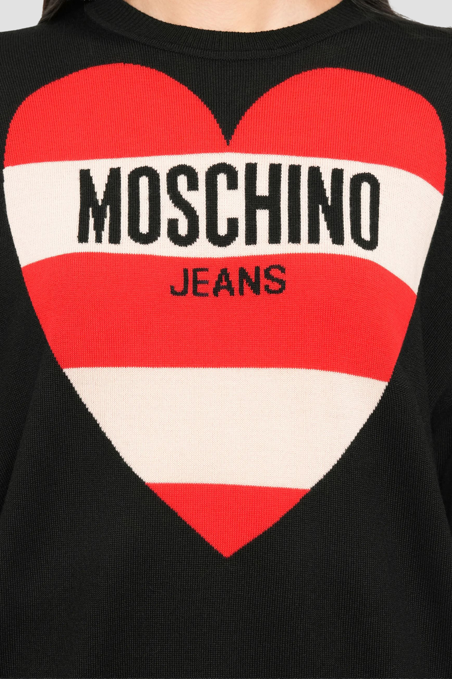 Женский черный шерстяной джемпер Moschino A0938.8212;4555