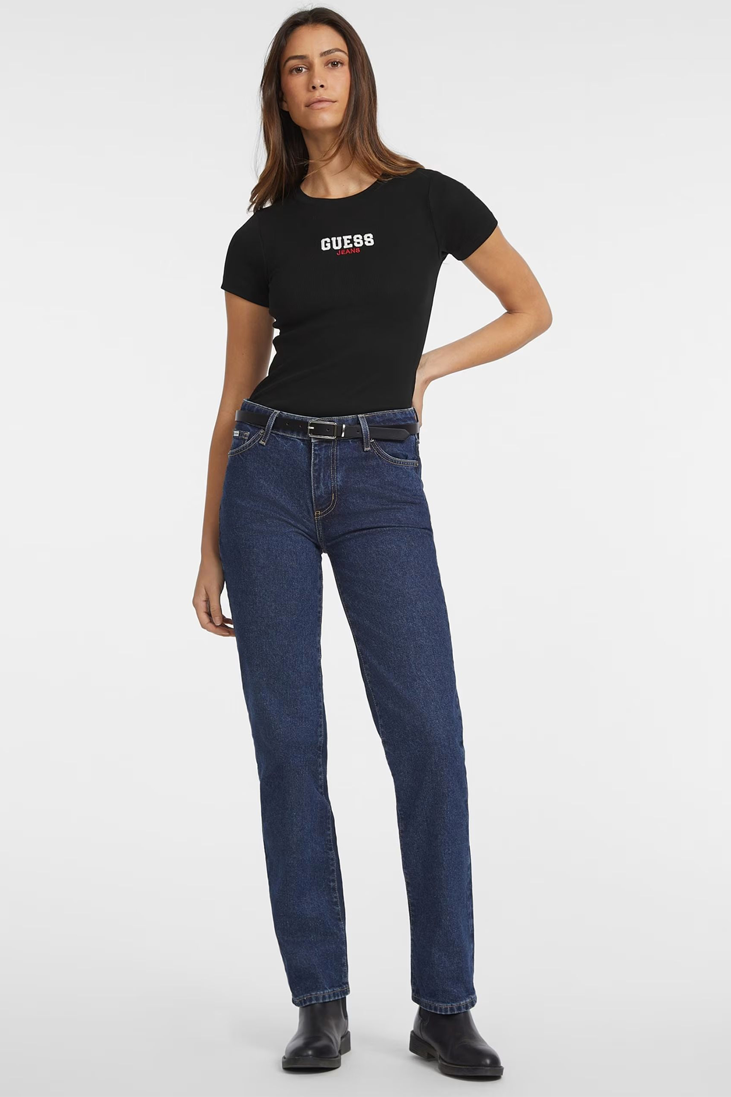 Женская черная футболка Guess Jeans W4YI64.KA0H1;JBLK