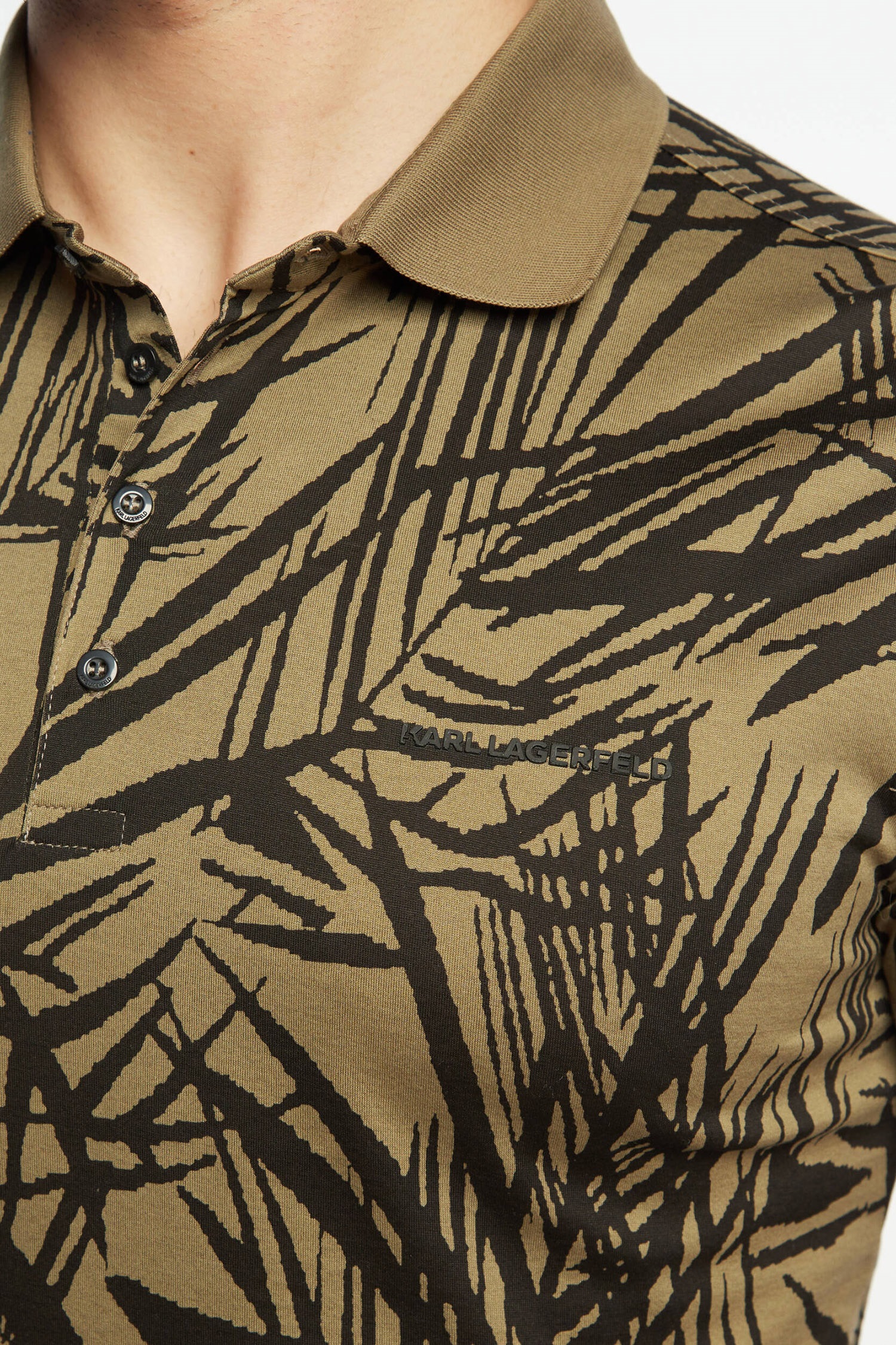 Мужское оливковое поло с узором Karl Lagerfeld 521203.745007;570