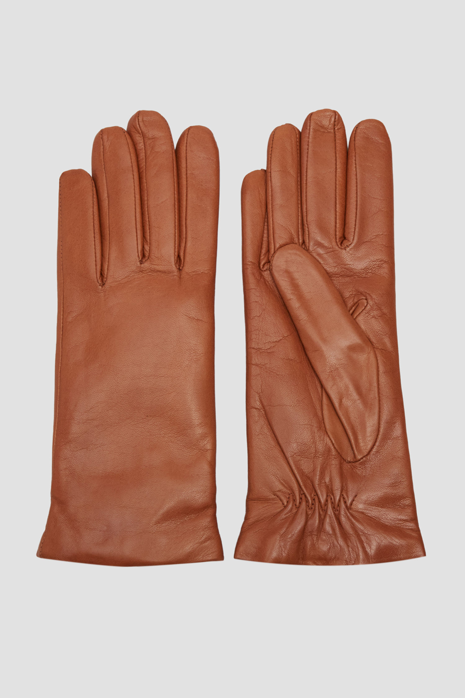 Женские коричневые кожаные перчатки Baldinini F3B030XXNAPT;4092
