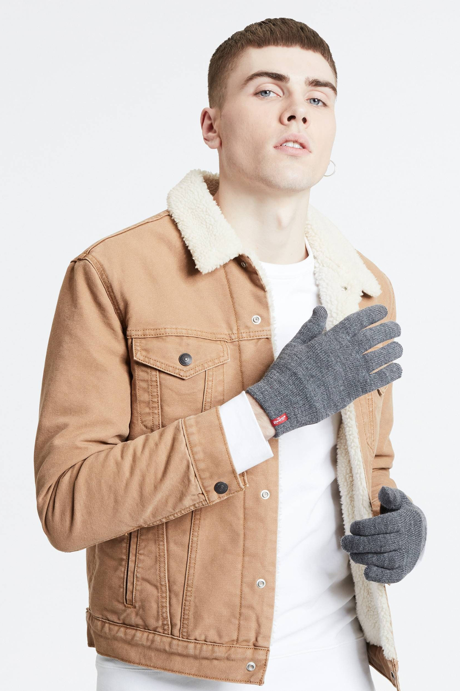 Серые перчатки Levi’s® 38029;0031