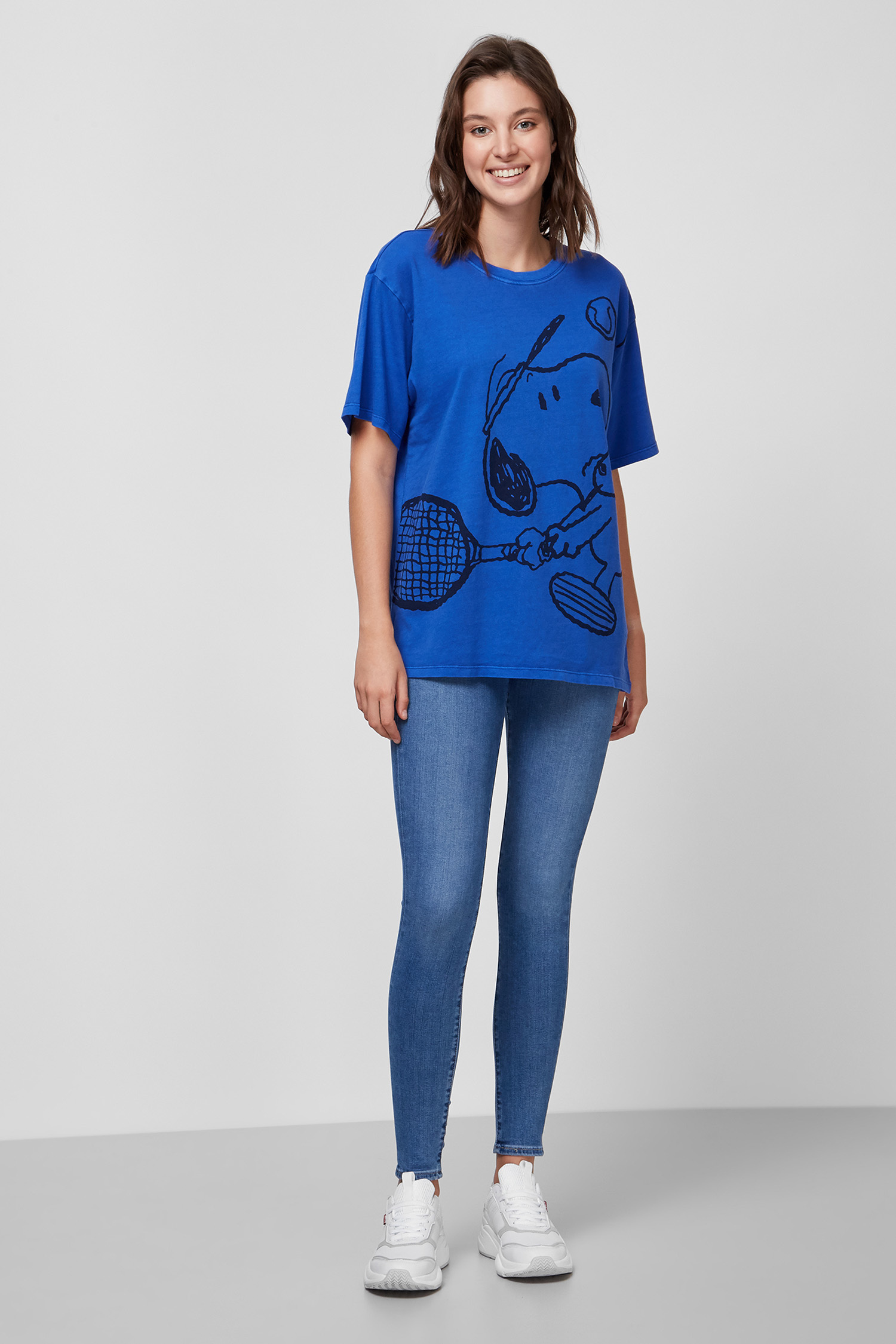 Женская синяя футболка с принтом Levi's x Peanuts Levi’s® 56152;0004