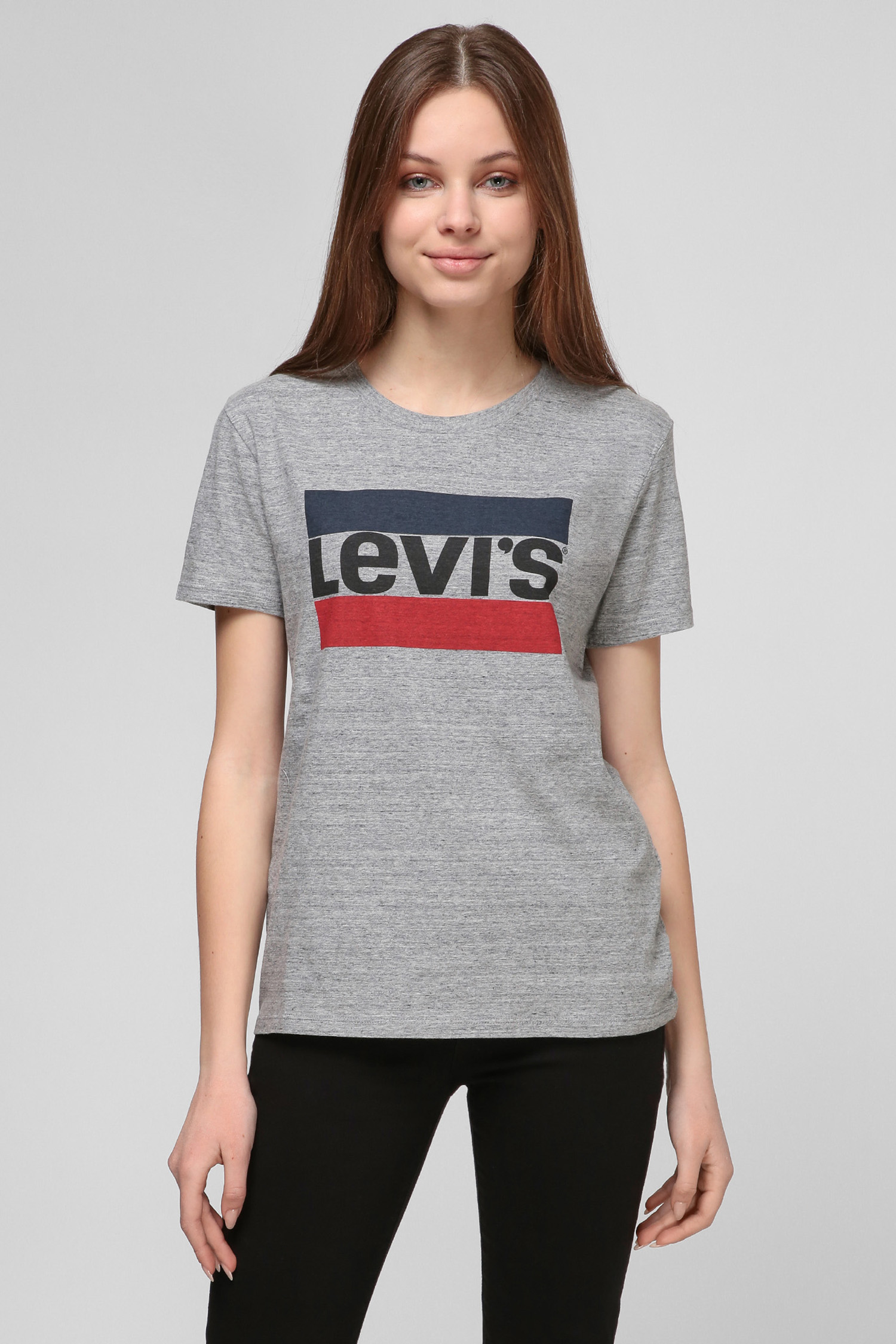 Серая футболка с принтом для девушек Levi’s® 17369;0303