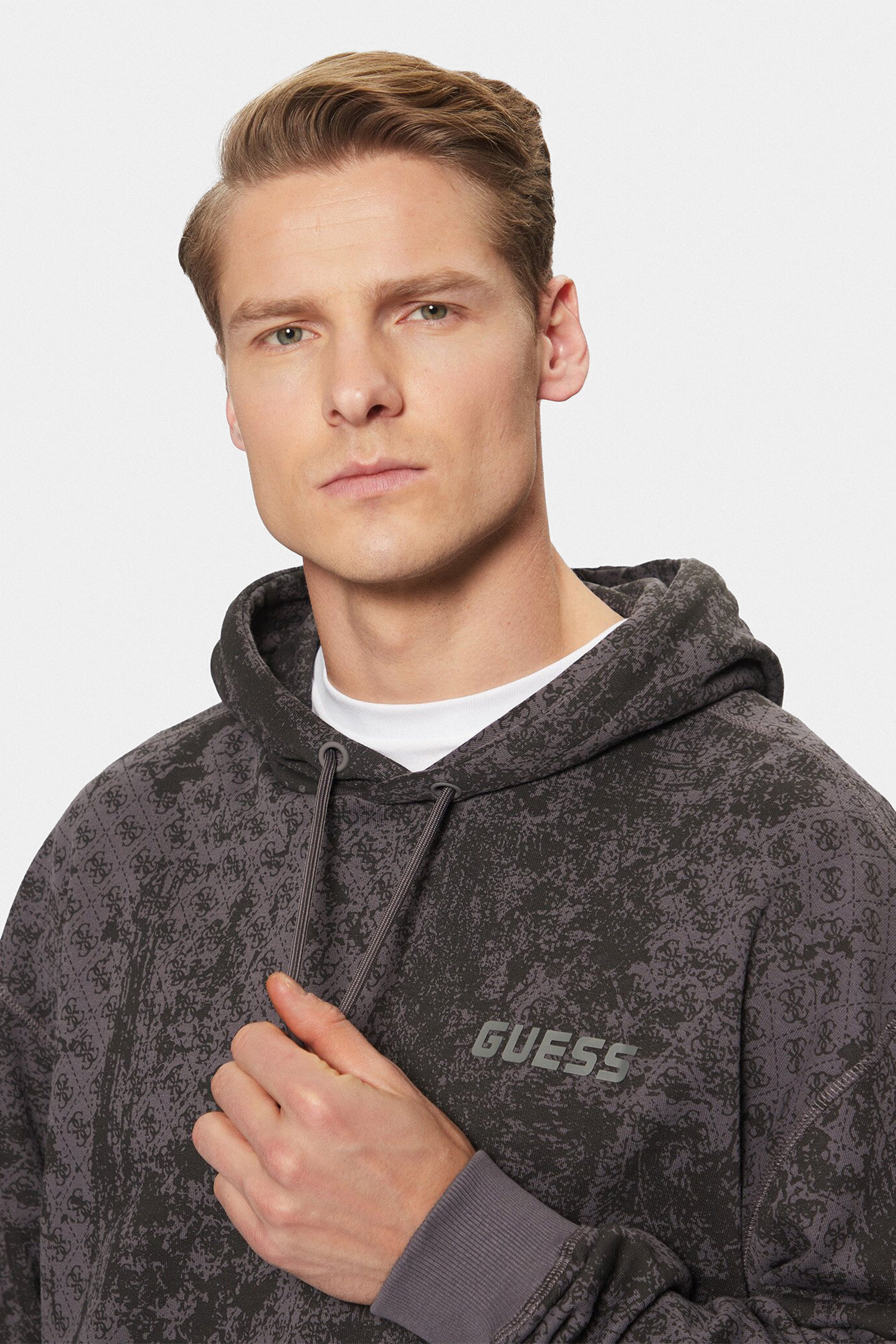 Чоловіче сіре худі з візерунком Guess Z5RQ16.K9YI1;P9ZR