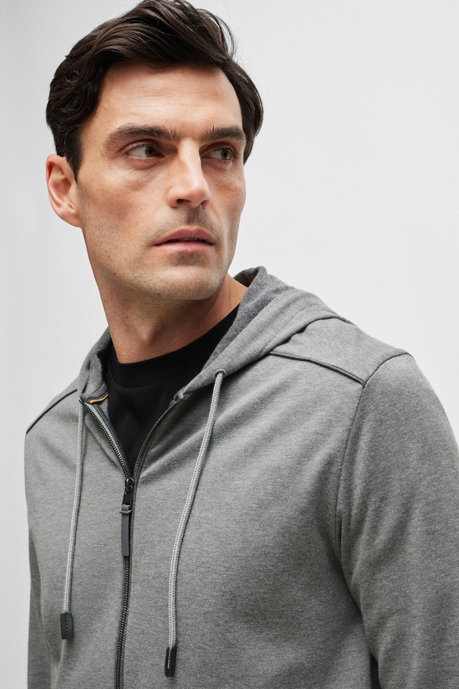 Мужская серая кофта на молнии BOSS 50512141;041