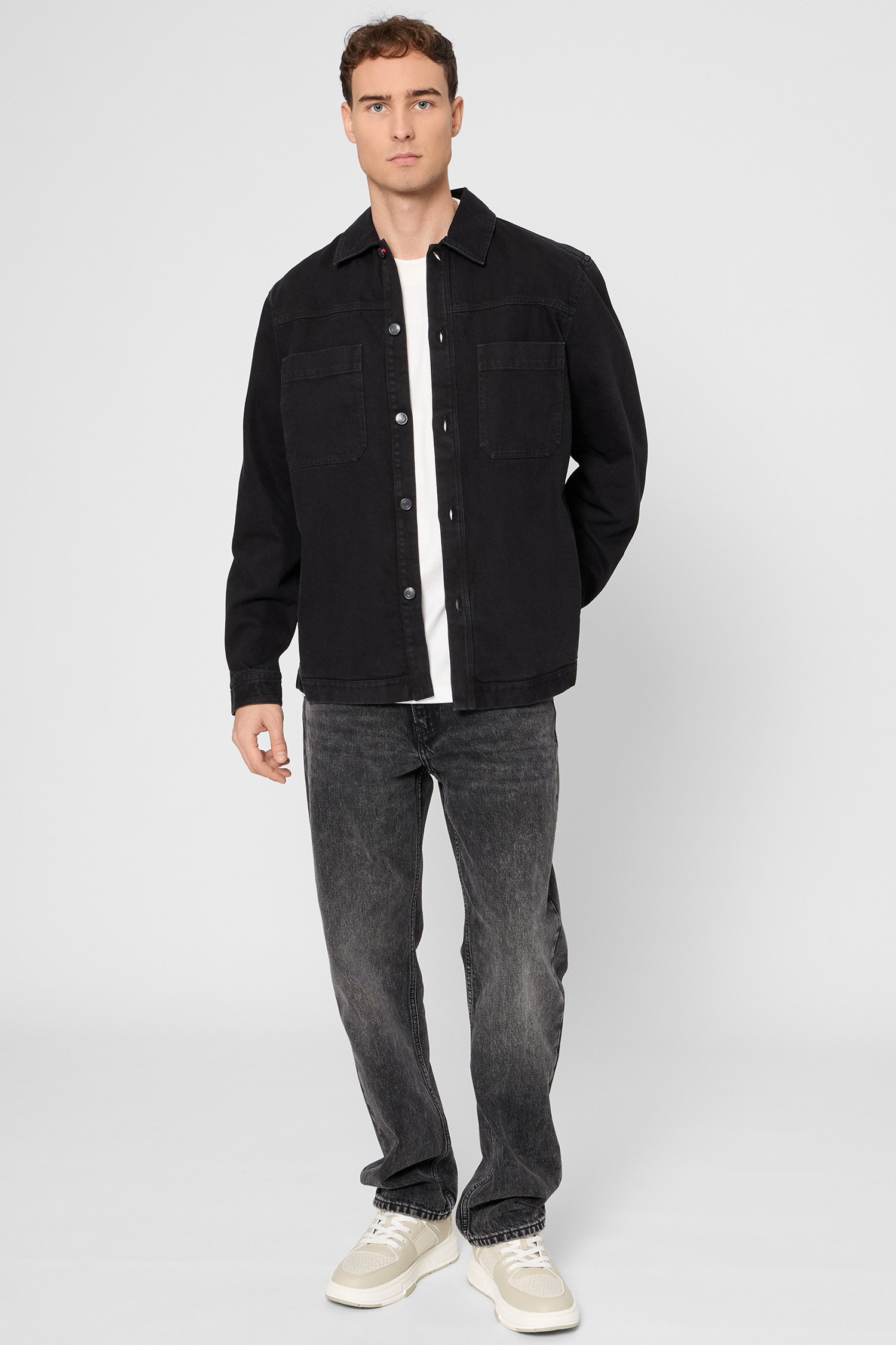 Мужская черная джинсовая рубашка HUGO 50549765;021