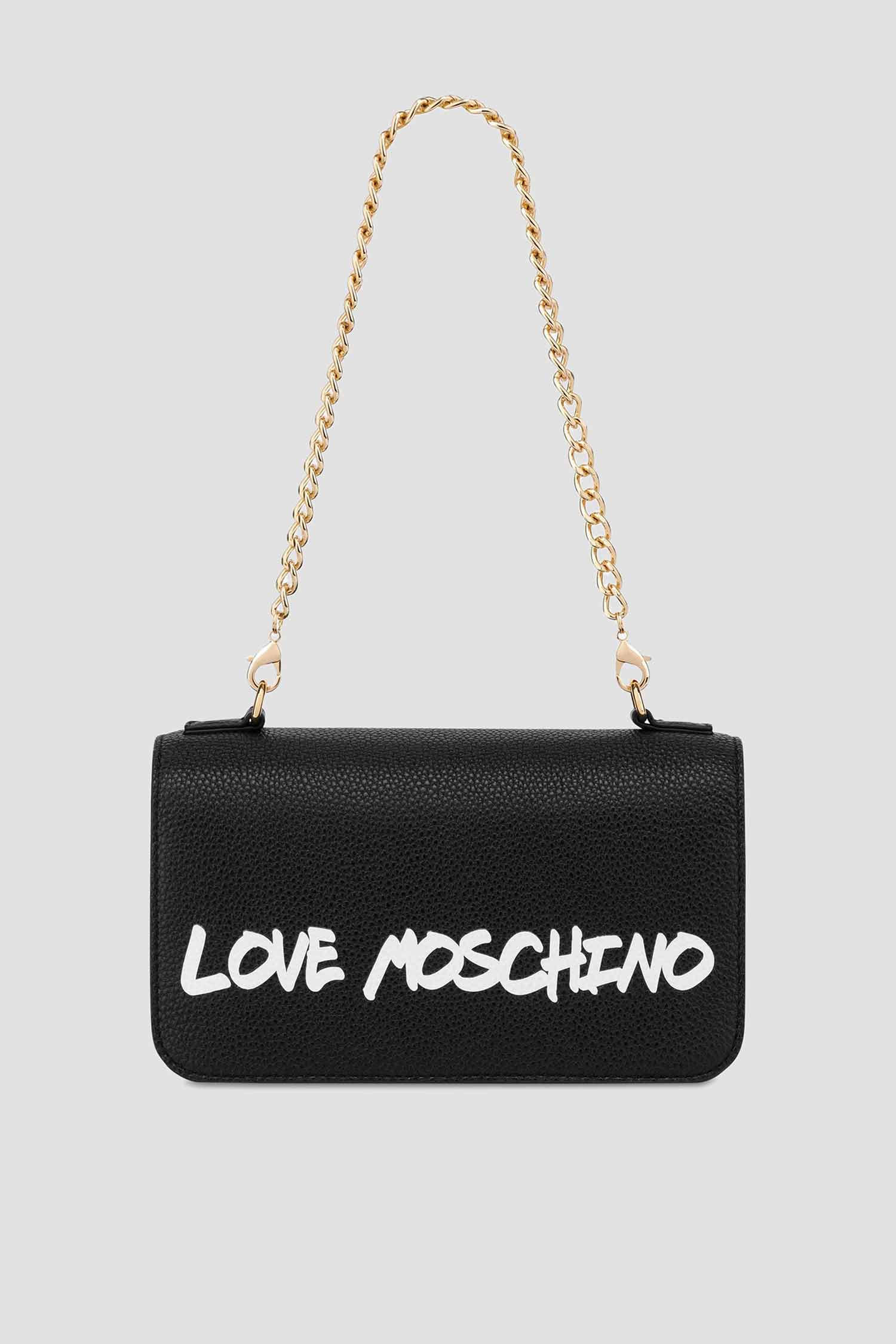 Жіноча чорна шкіряна сумка Moschino JC4254PP0H.K13;00A