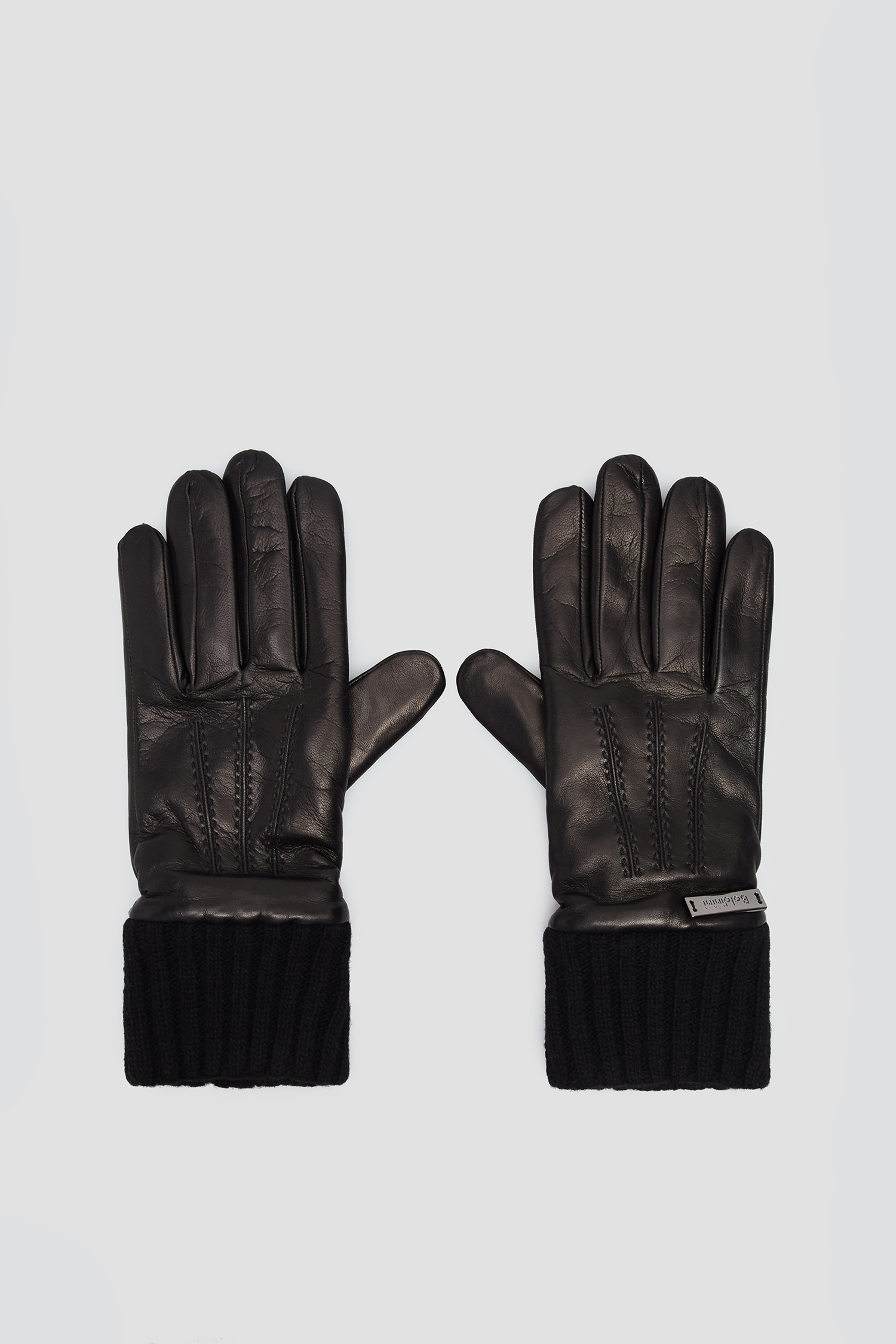Мужские черные кожаные перчатки Baldinini 127000;00