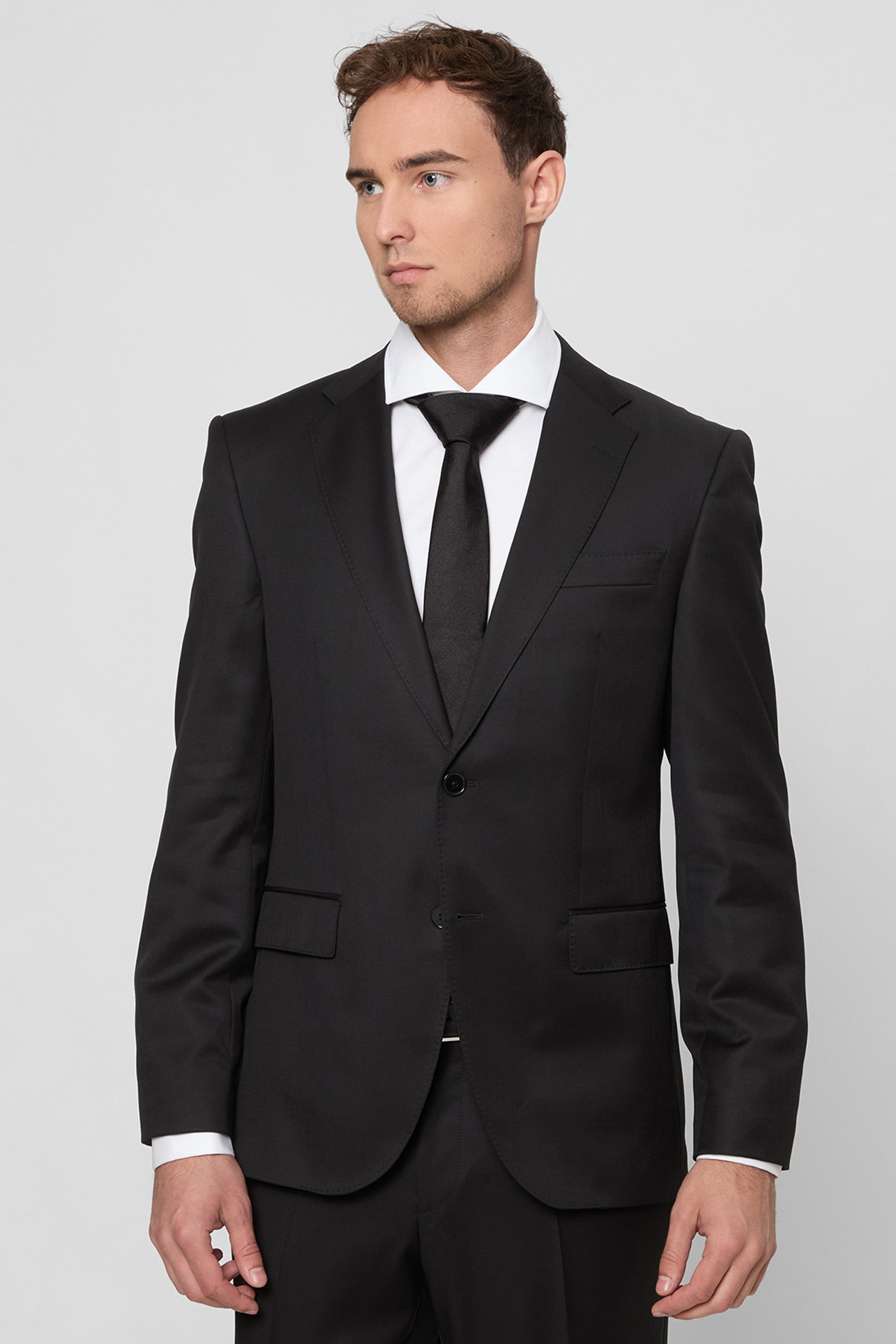 Мужской черный шерстяной пиджак BOSS 50469172;001