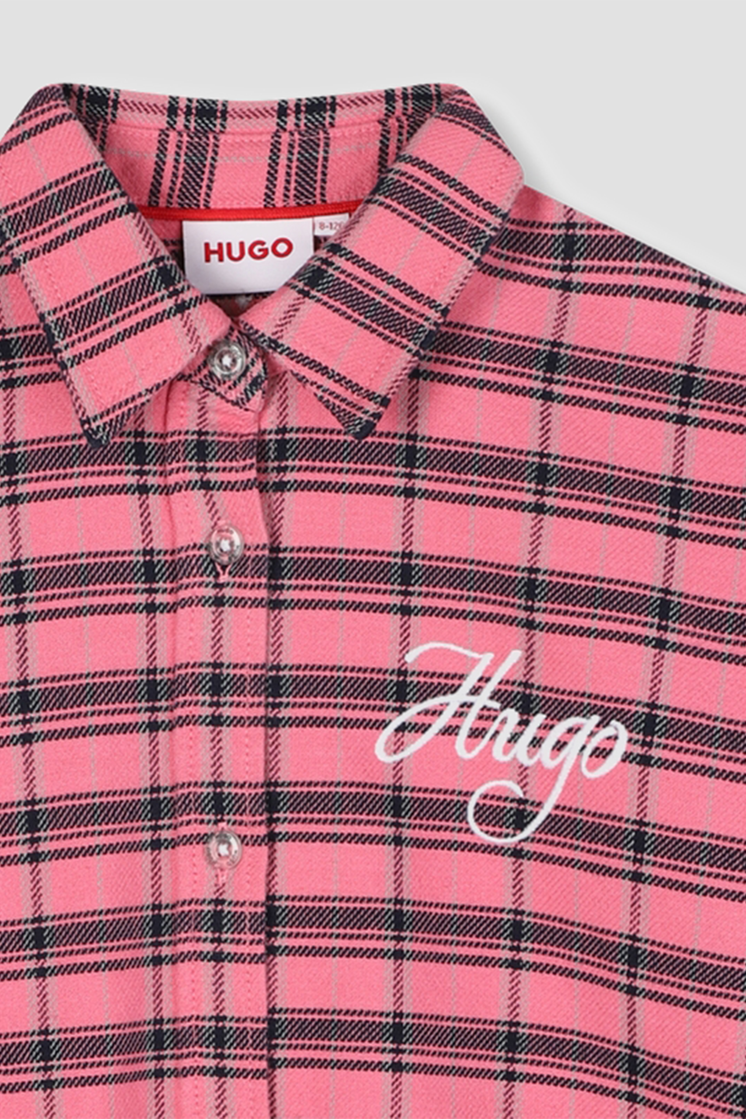 Дитяча рожева картата сорочка HUGO kids G00522;48H