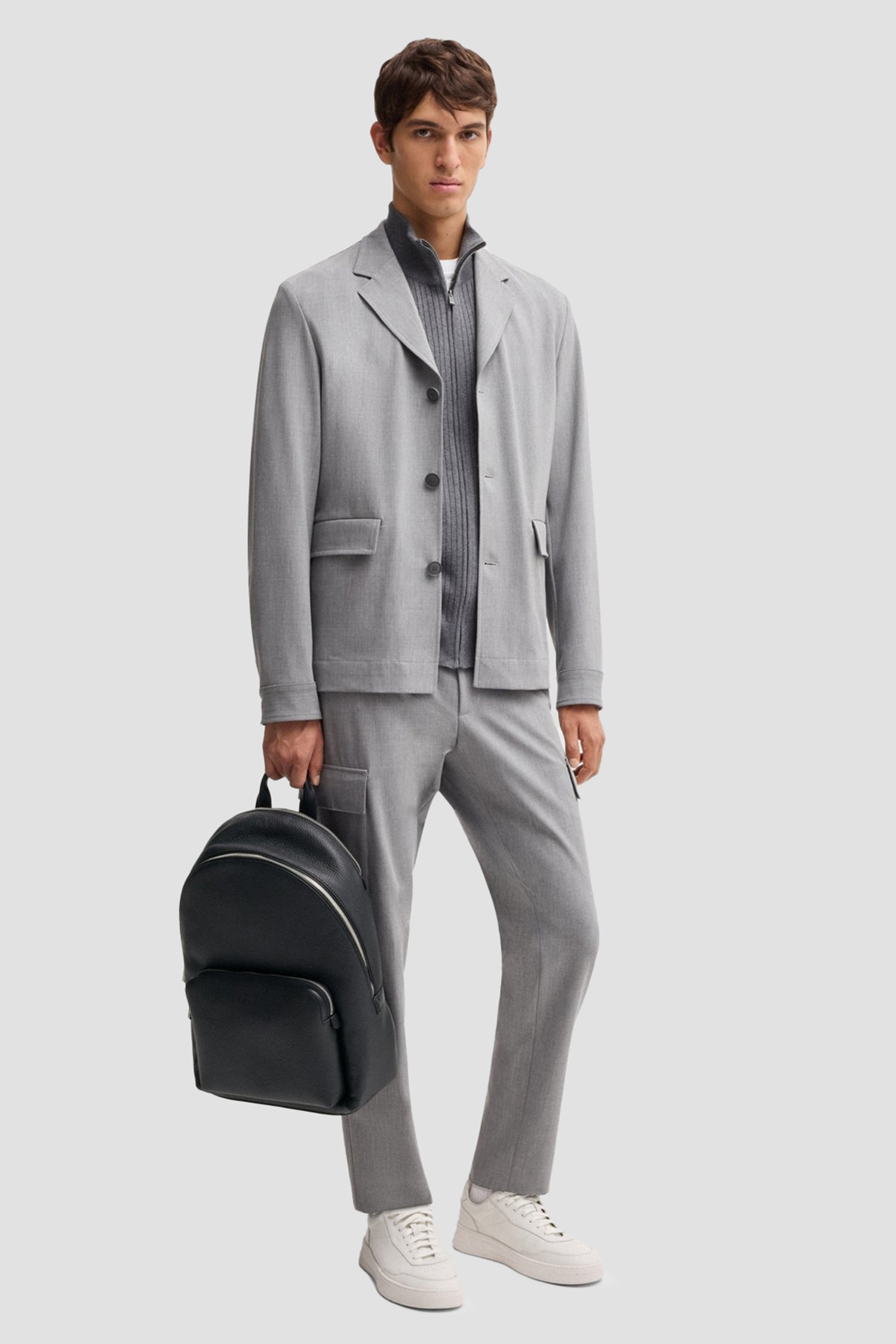 Чоловічий чорний шкіряний рюкзак BOSS 50536142;001