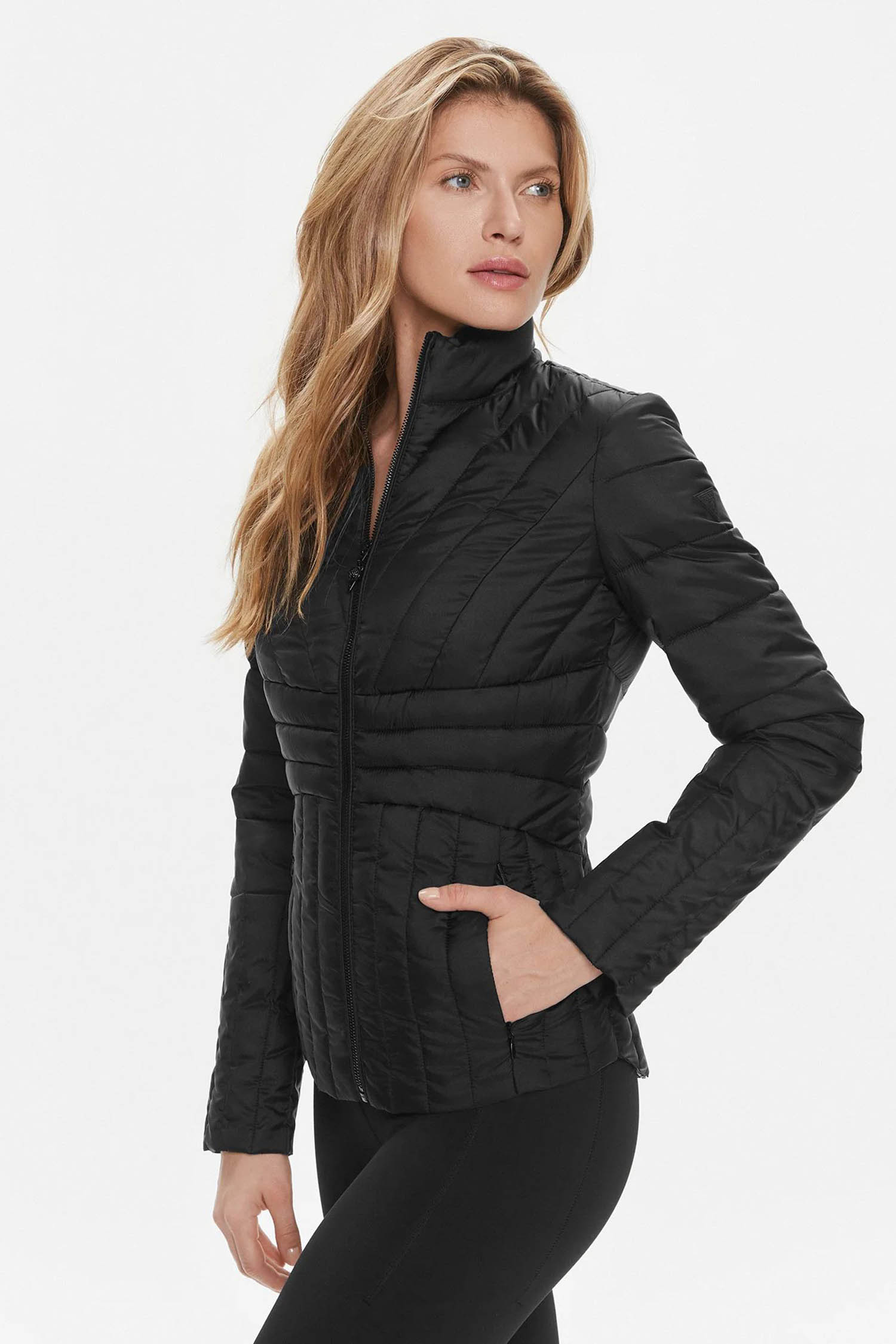 Женская черная куртка Guess W4RL06.WFWO2;JBLK