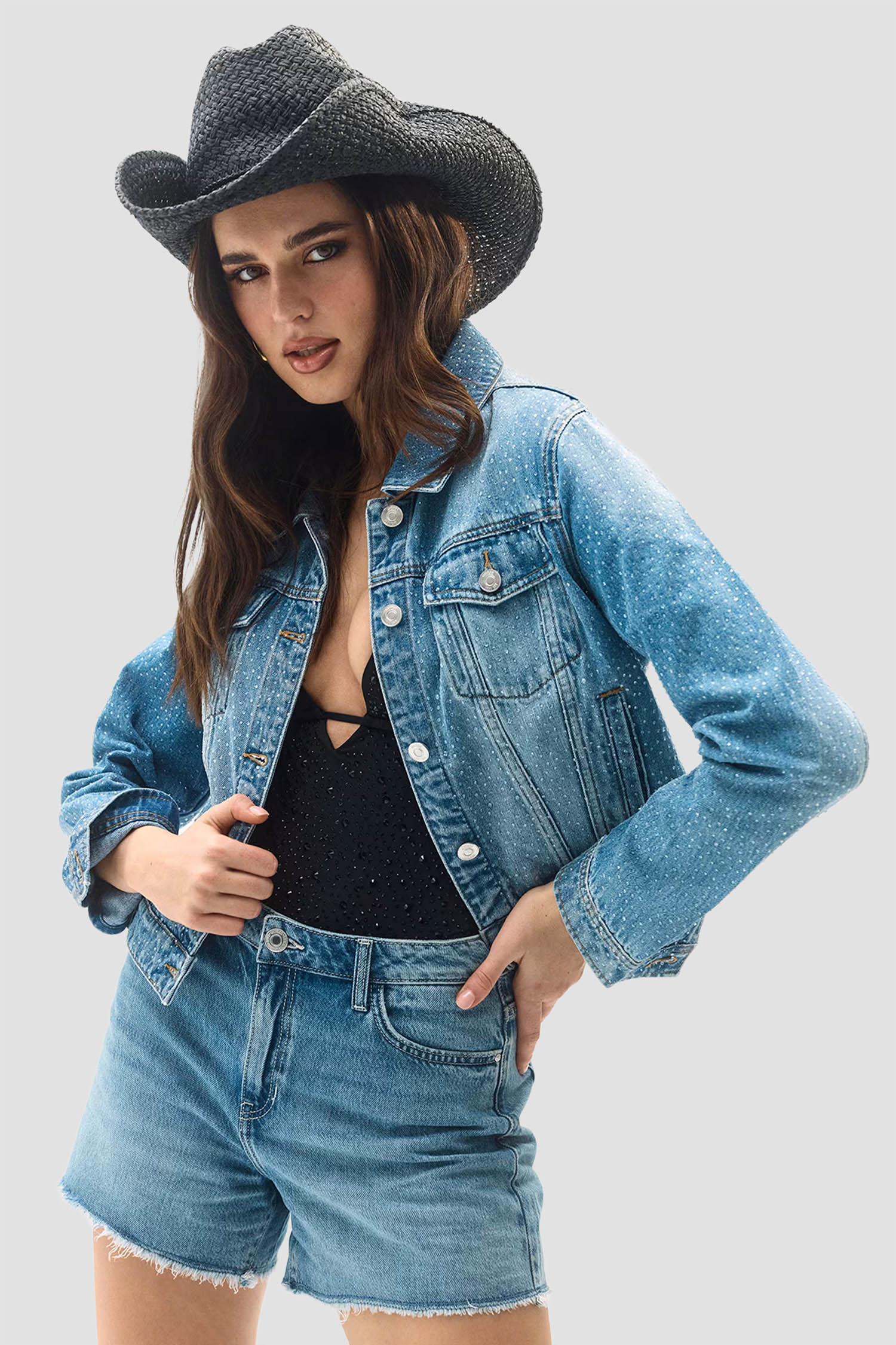 Жіночі блакитні джинсові шорти Guess W6GD74.D0726;SKV1
