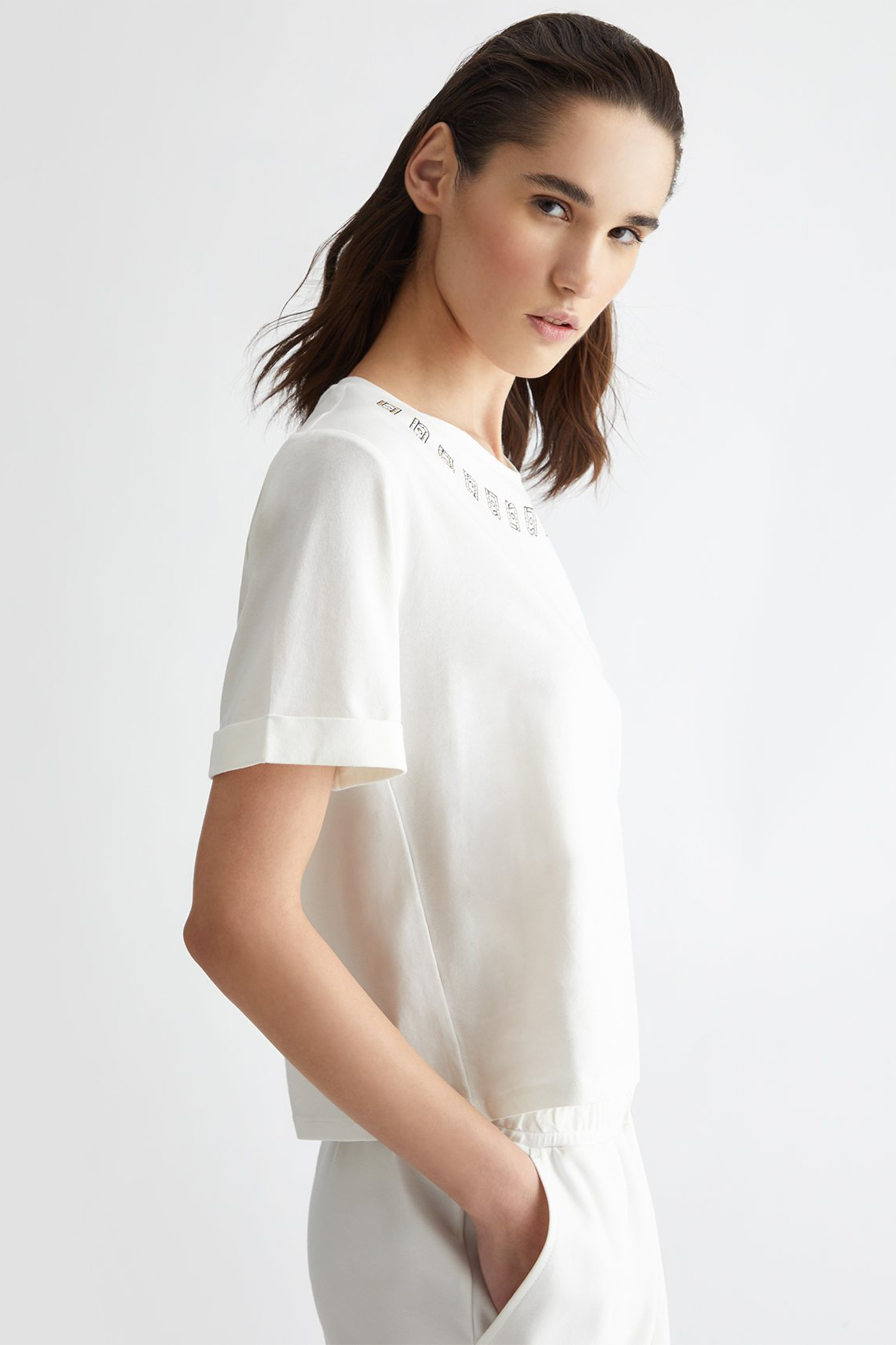 Жіноча біла футболка Liu Jo TA4135.JS003;N9136