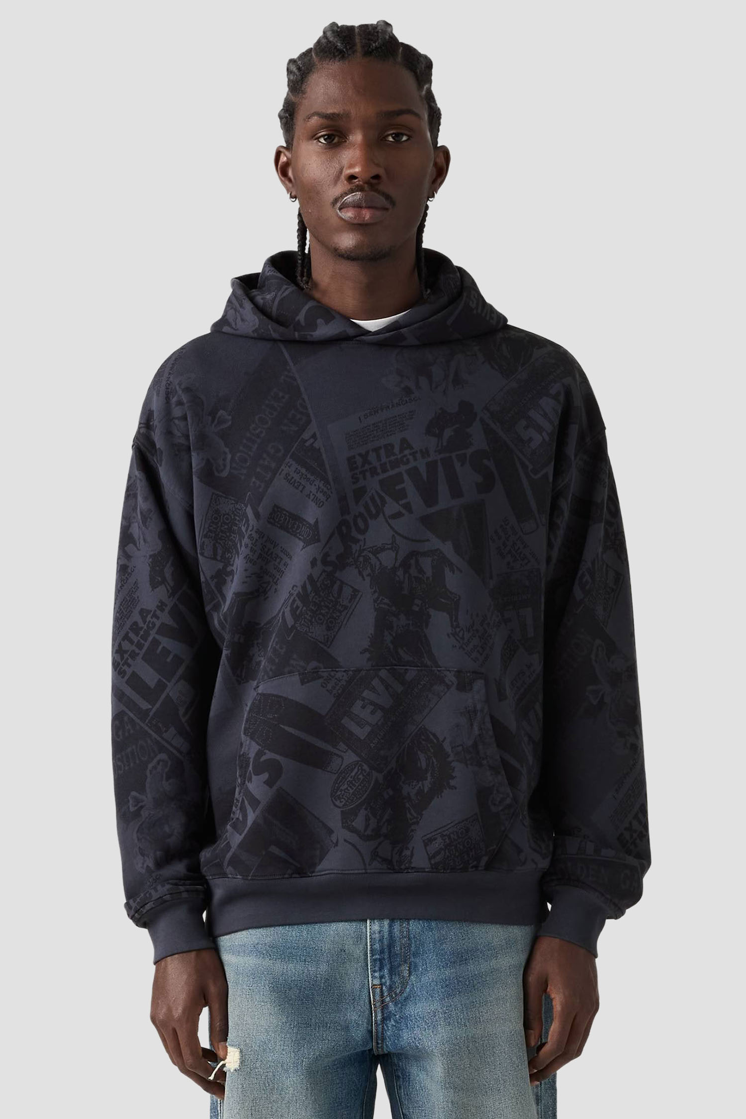 Мужское темно-синее худи с узором Levi’s® 0065D;0000