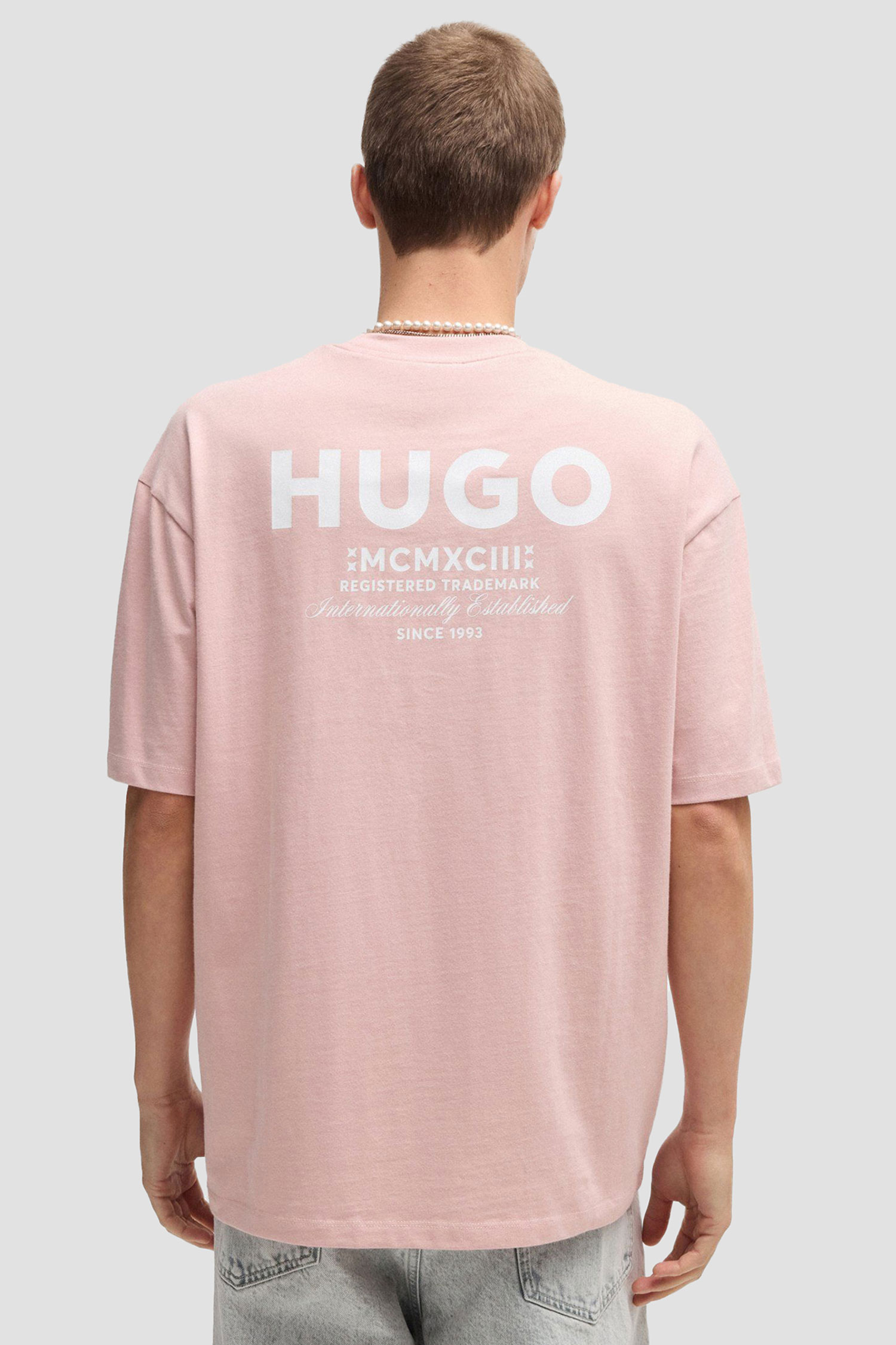 Чоловіча рожева футболка HUGO BLUE 50509776;680