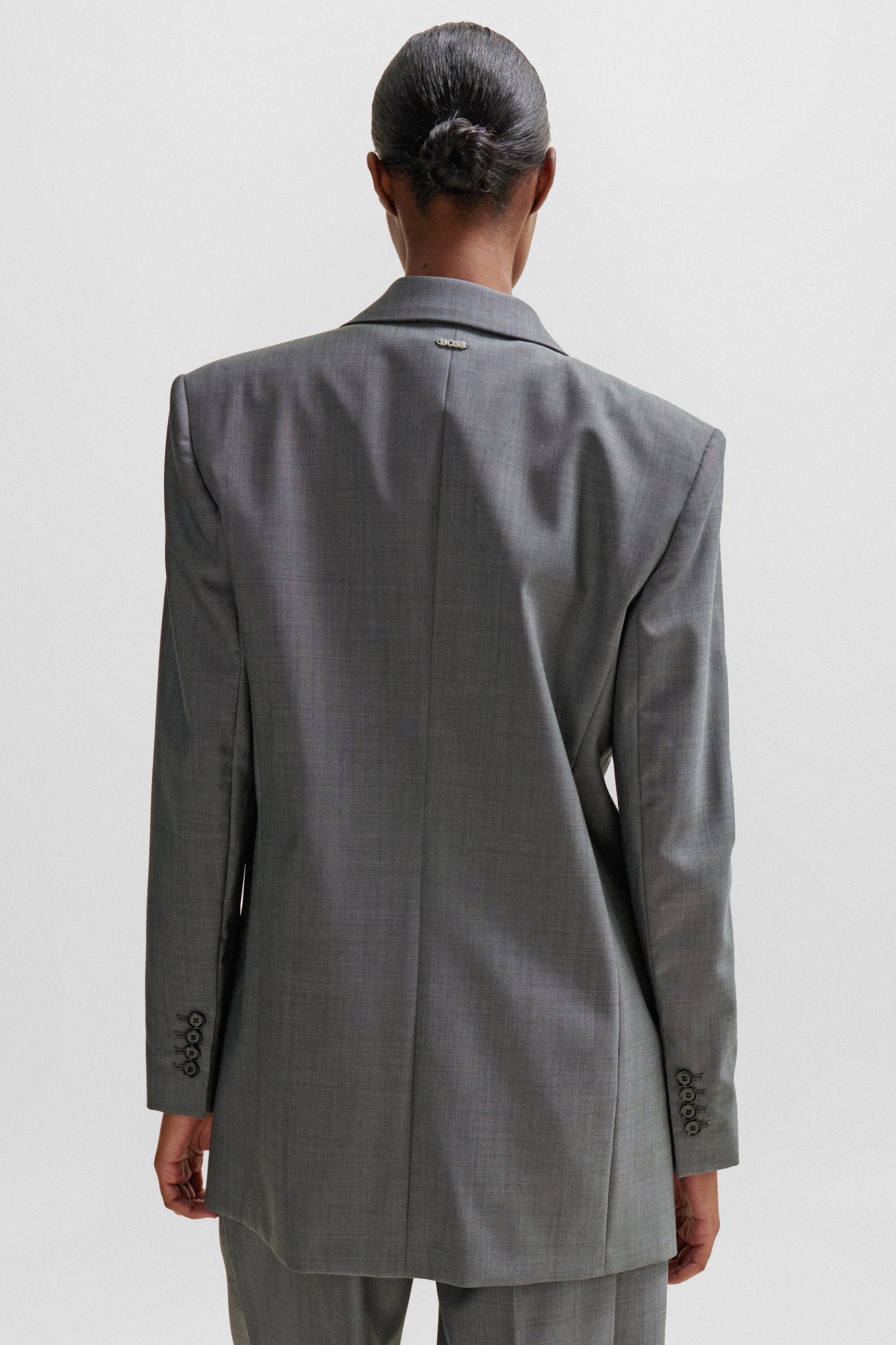 Женский серый шерстяной жакет BOSS 50505587;960