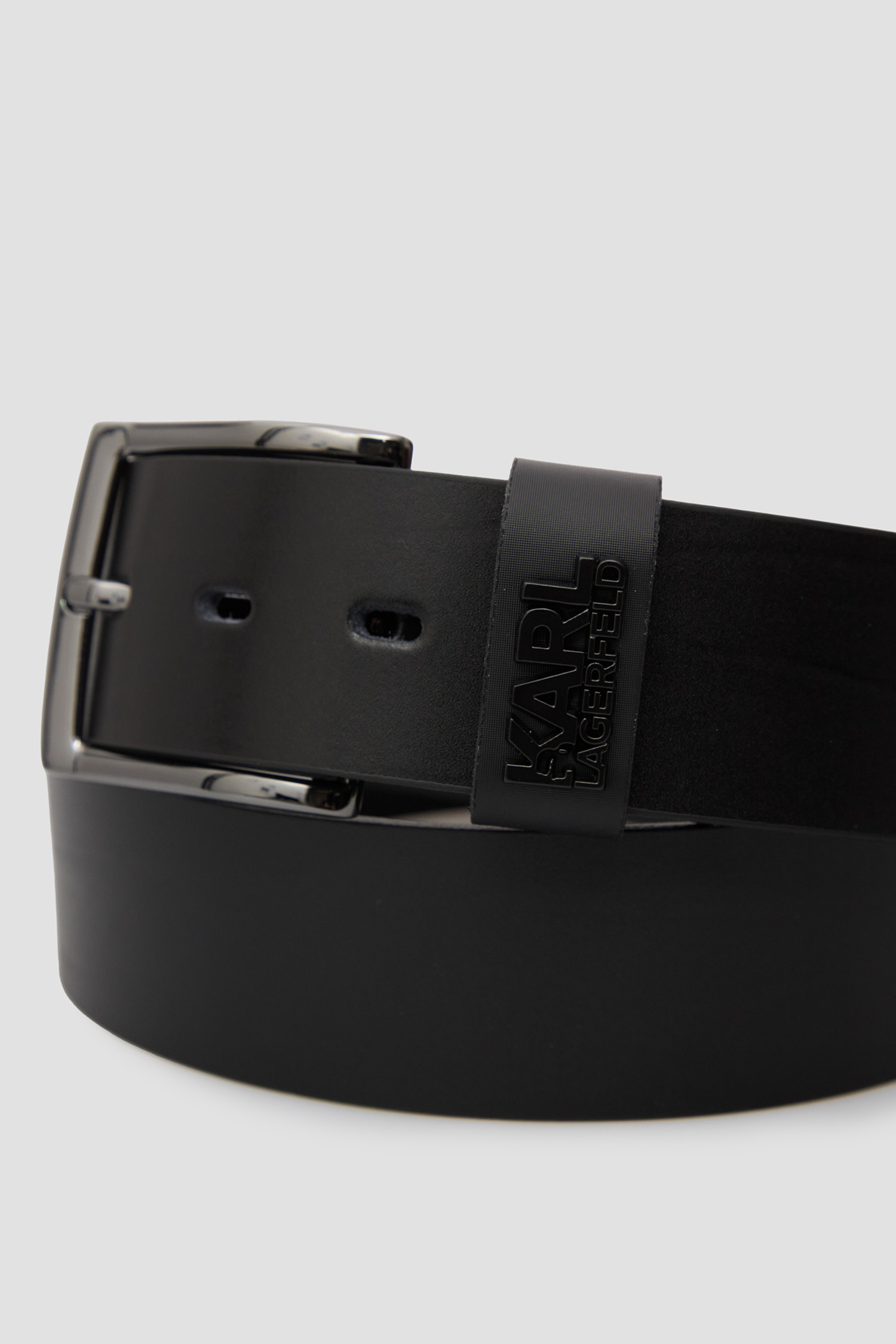 Мужской черный кожаный ремень Karl Lagerfeld 561431.815300;990