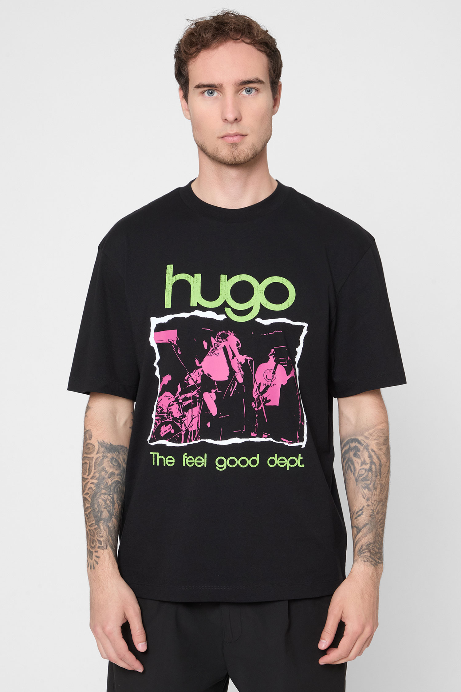 Мужская черная футболка HUGO BLUE 50543494;001