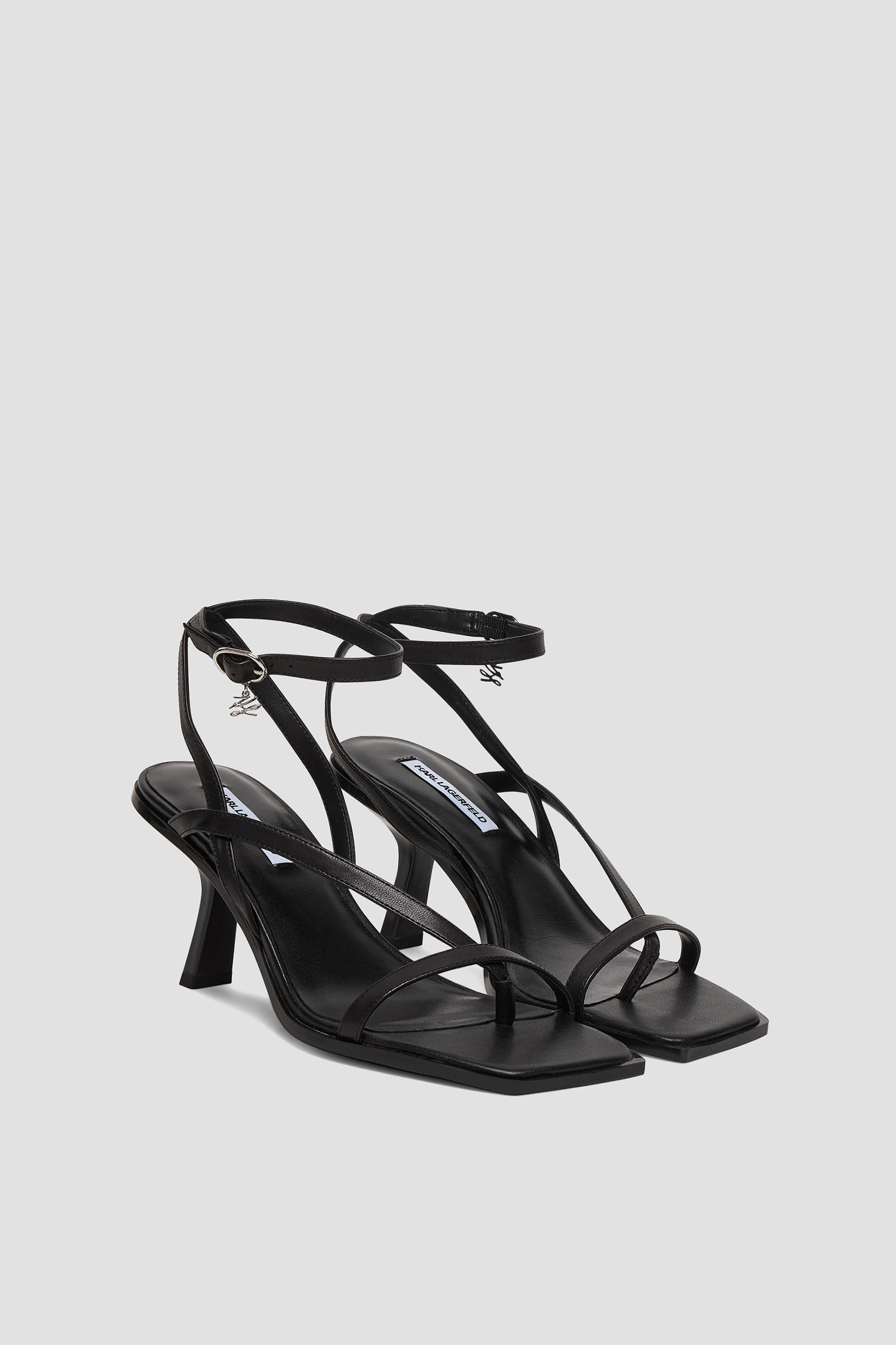 Жіночі чорні шкіряні босоніжки Karl Lagerfeld KL33606;000
