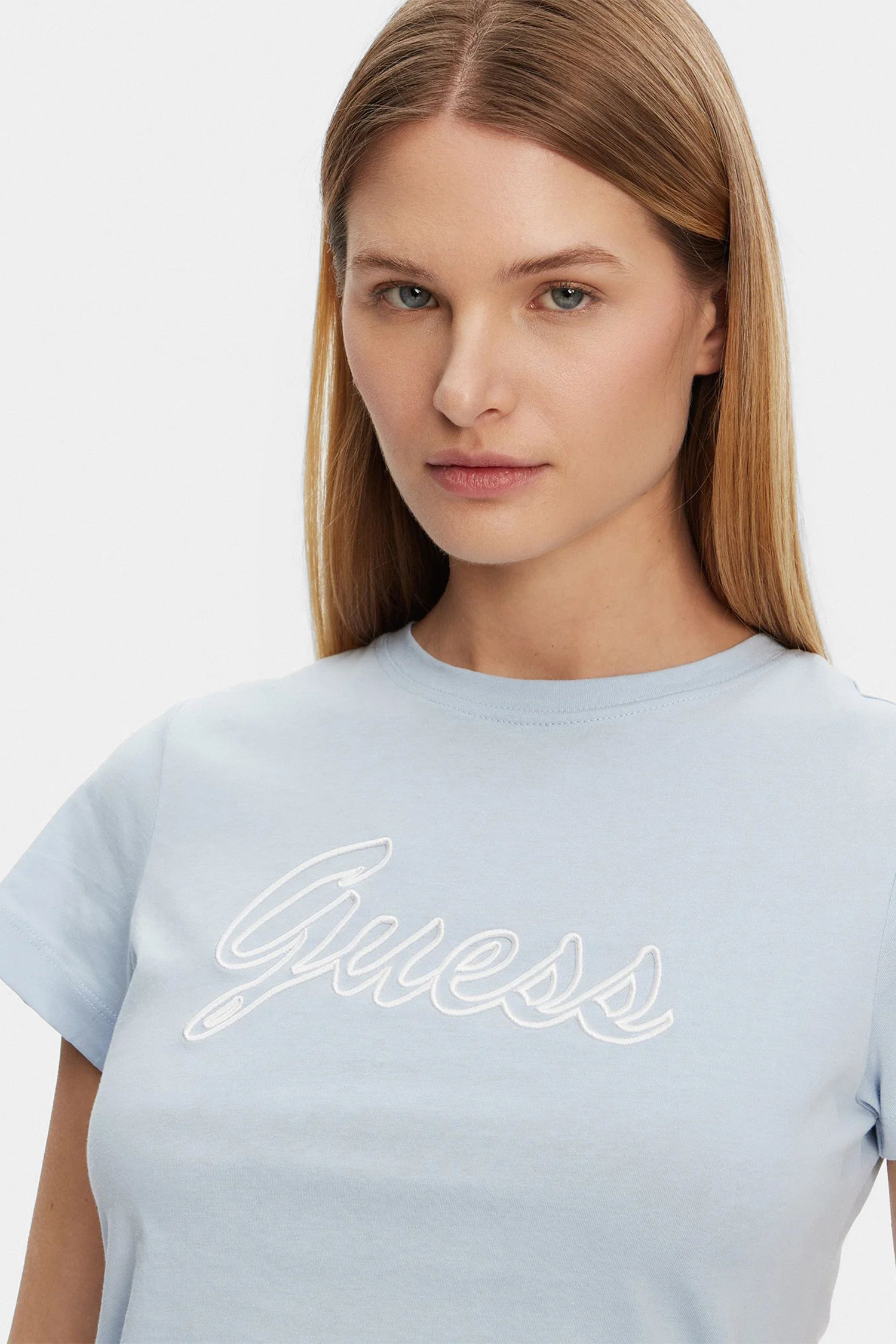 Женская голубая футболка Guess V5GI02.K9RM1;G7O3