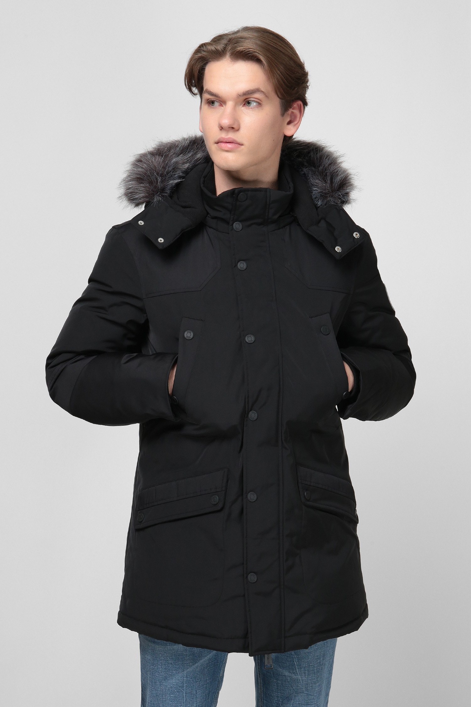 Черный пуховик для парней Guess M0BL64.WDA60;JBLK — Ultrashop