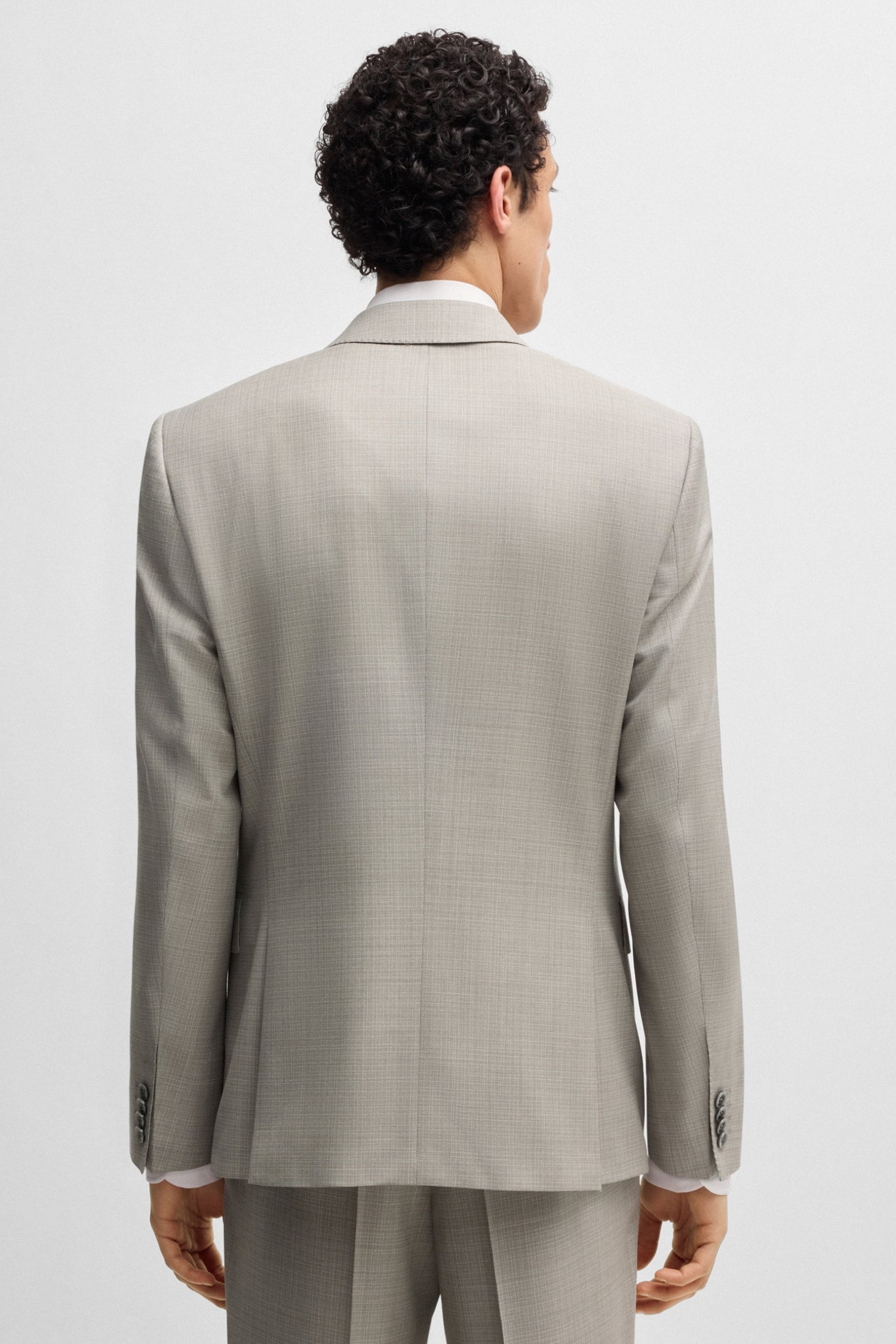 Чоловічий бежевий вовняний костюм (піджак, брюки) BOSS 50540973;275