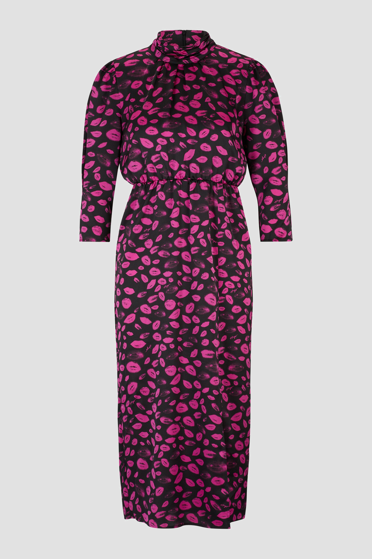 Женское черное платье с узором HUGO 50508278;963