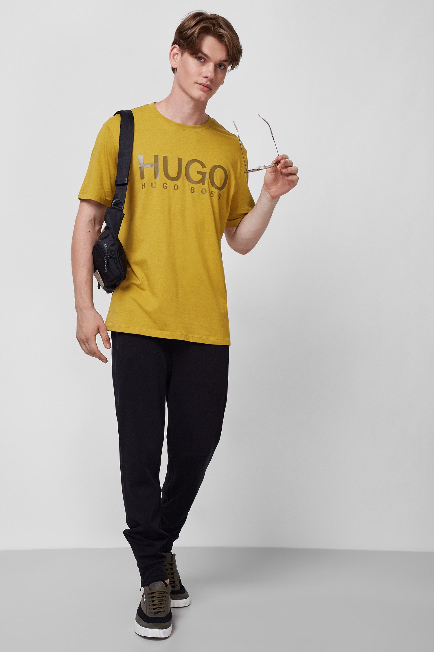 Горчичная футболка для парней HUGO 50454191;370