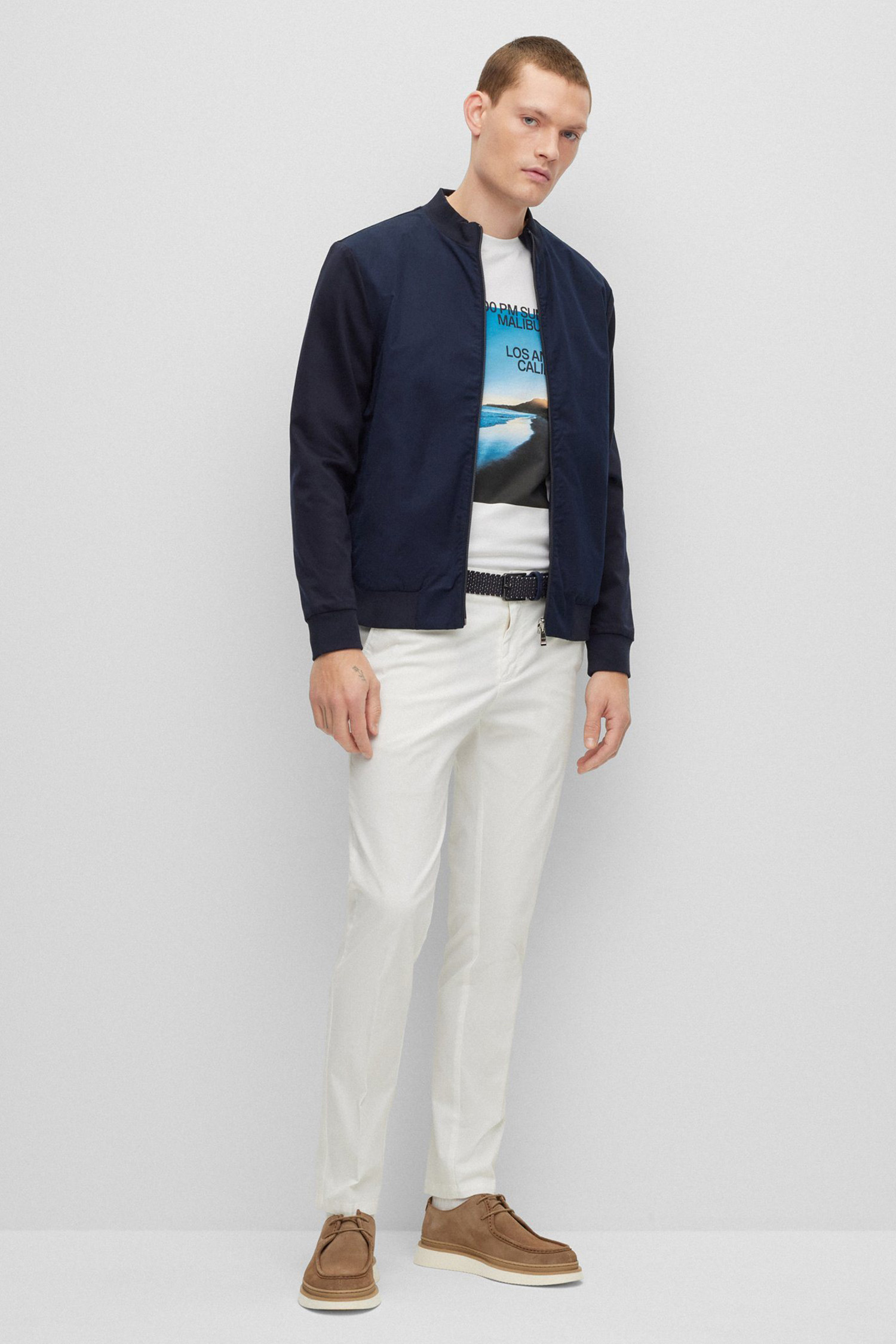 Мужская белая футболка BOSS 50486217;100