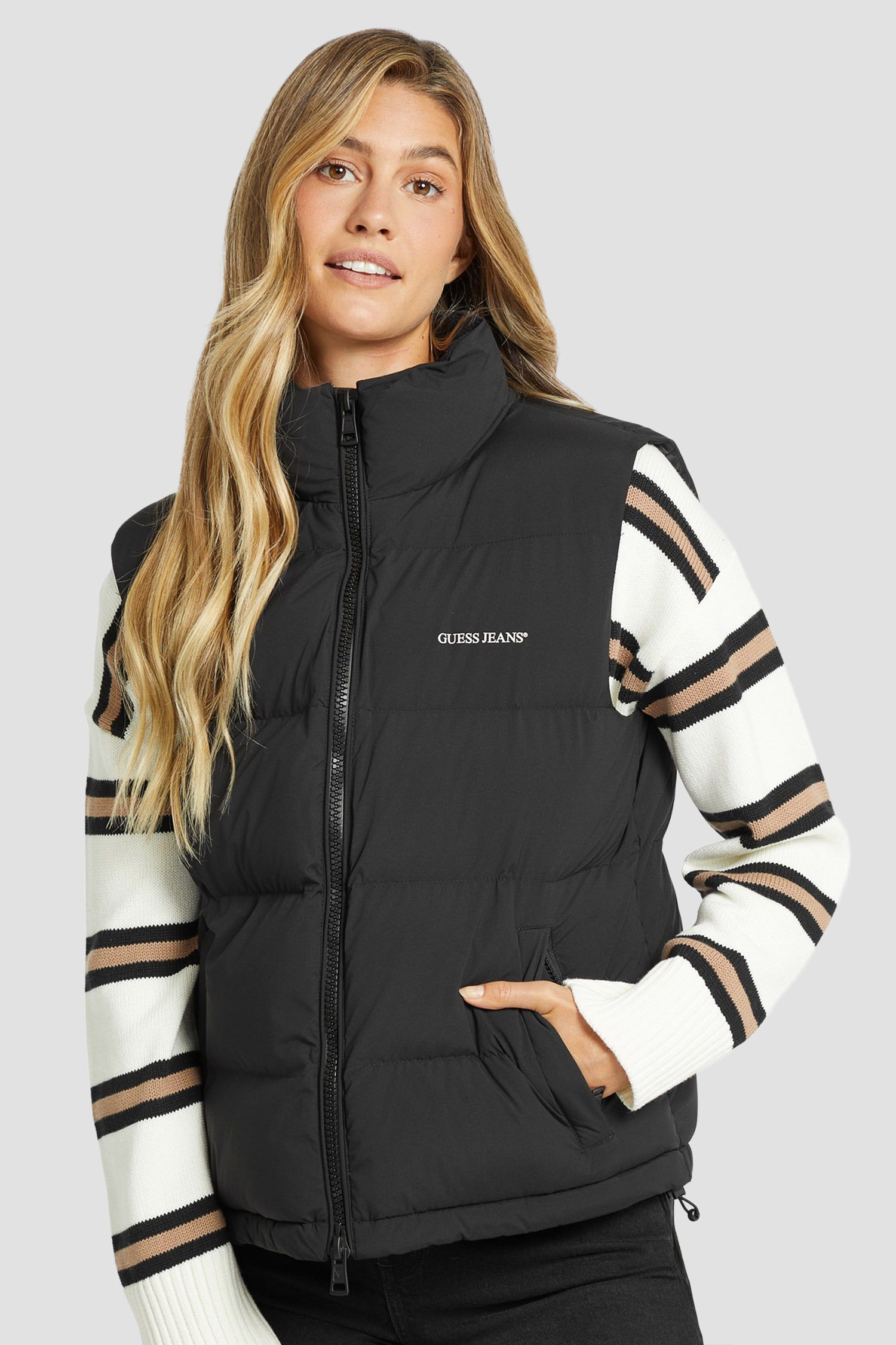 Женский черный жилет Guess Jeans W4BN59.WGII2;JBLK