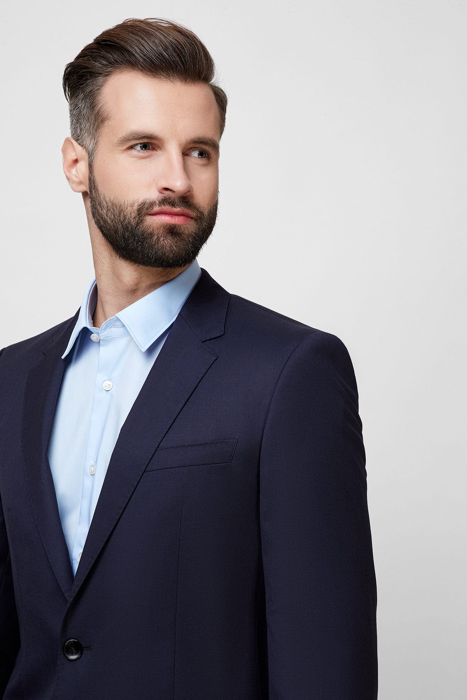 Чоловічий темно-синій вовняний костюм (піджак, брюки) BOSS 50318498К;401