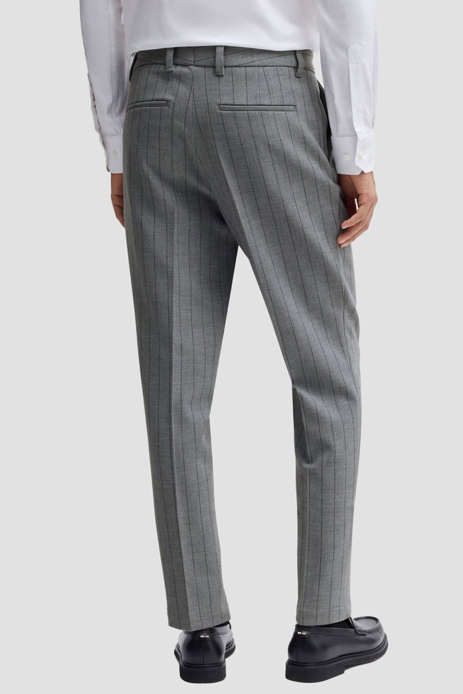 Мужские серые брюки в полоску BOSS 50534997;030