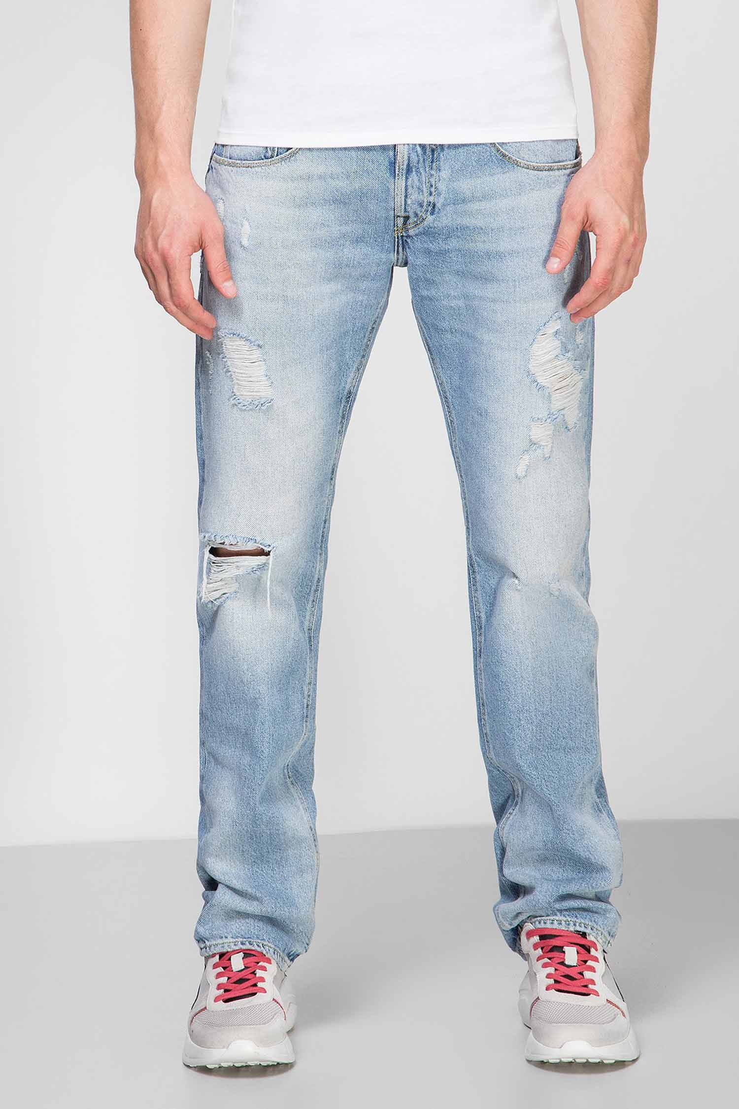 Мужские голубые джинсы Vermont Slim Straight Guess M02AS3.D3ZJ1;TZIO