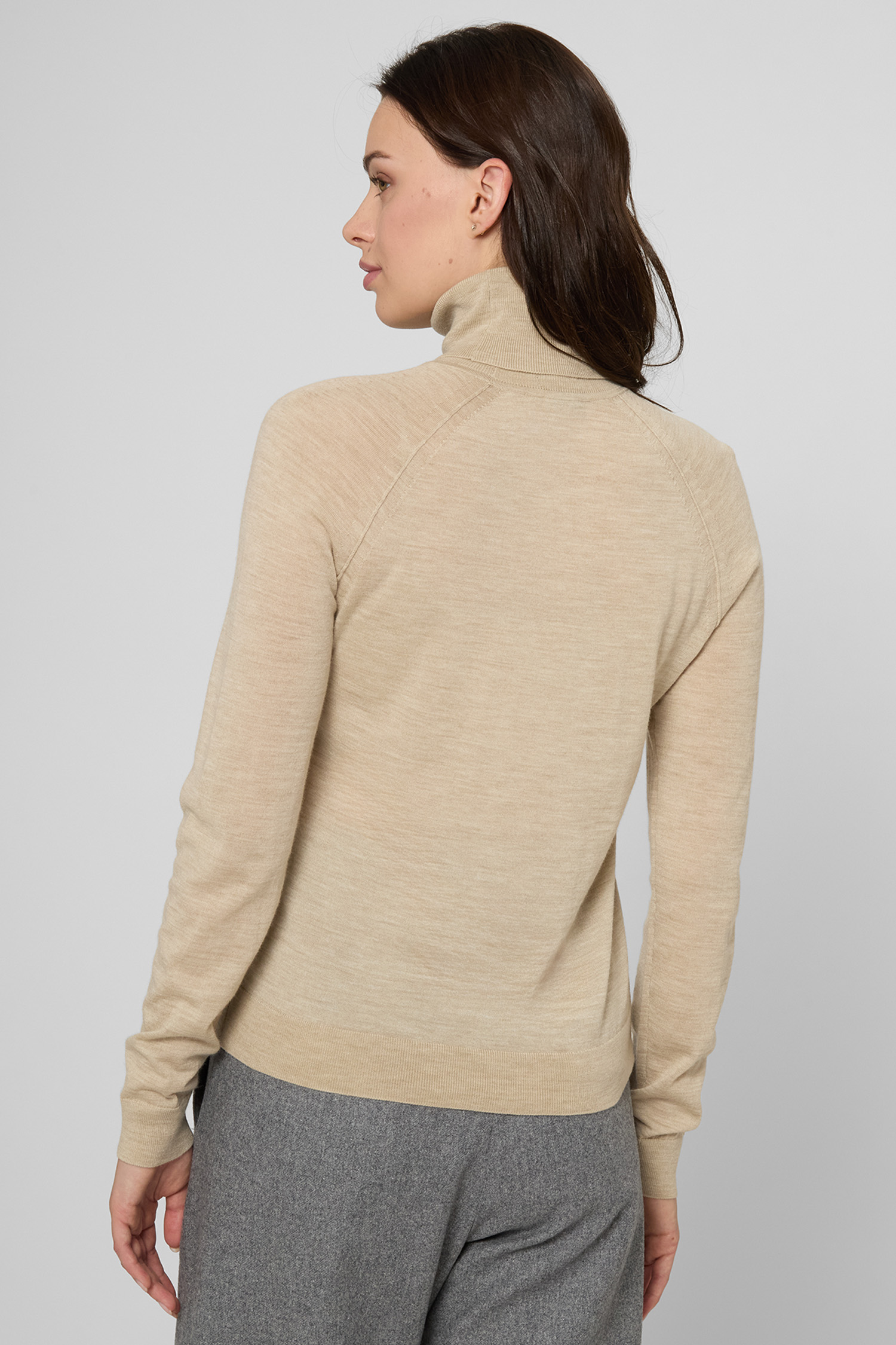 Женский бежевый шерстяной гольф BOSS 50548298;276