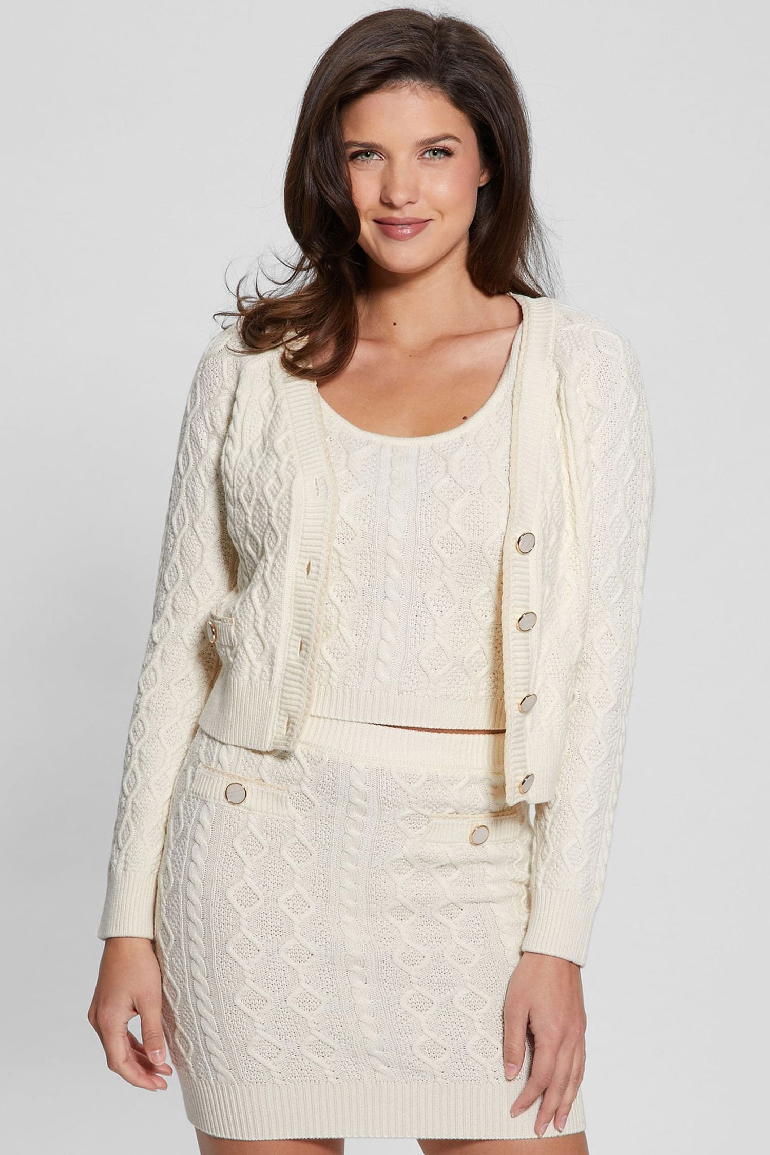 Жіночий білий кардиган Guess W4YR22.Z37L1;G012