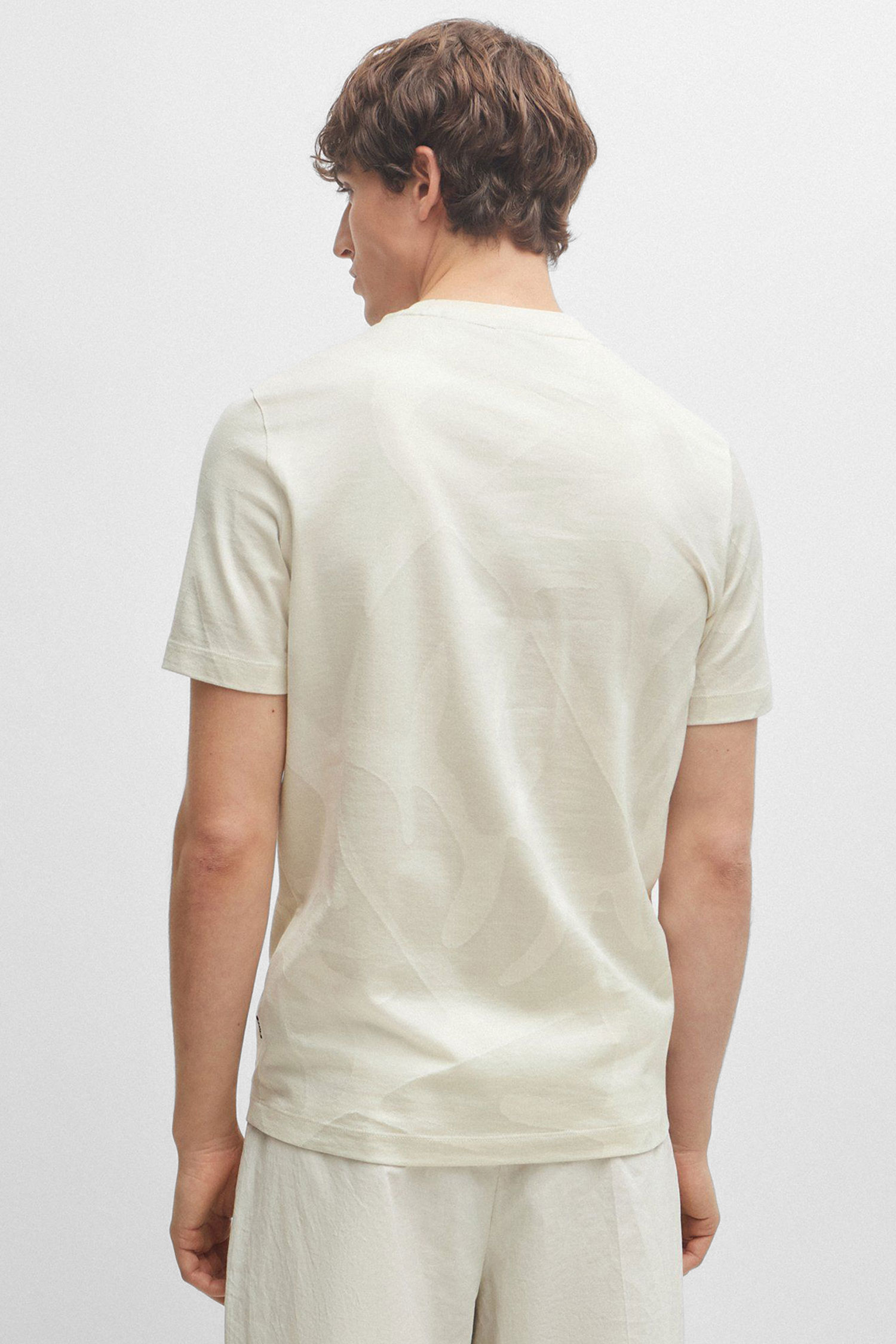 Мужская белая футболка с узором BOSS 50511843;131