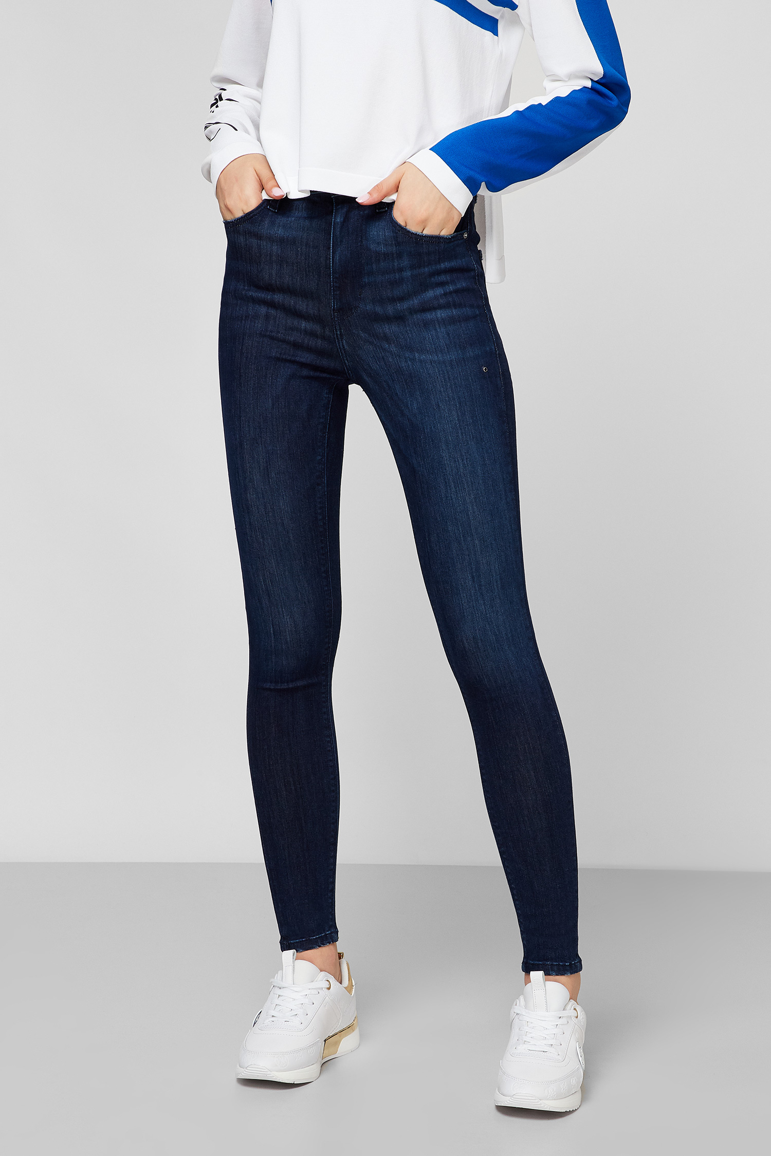 Темно-синие джинсы Skinny Crop для девушек Guess W0BA26.D4671;DRYB