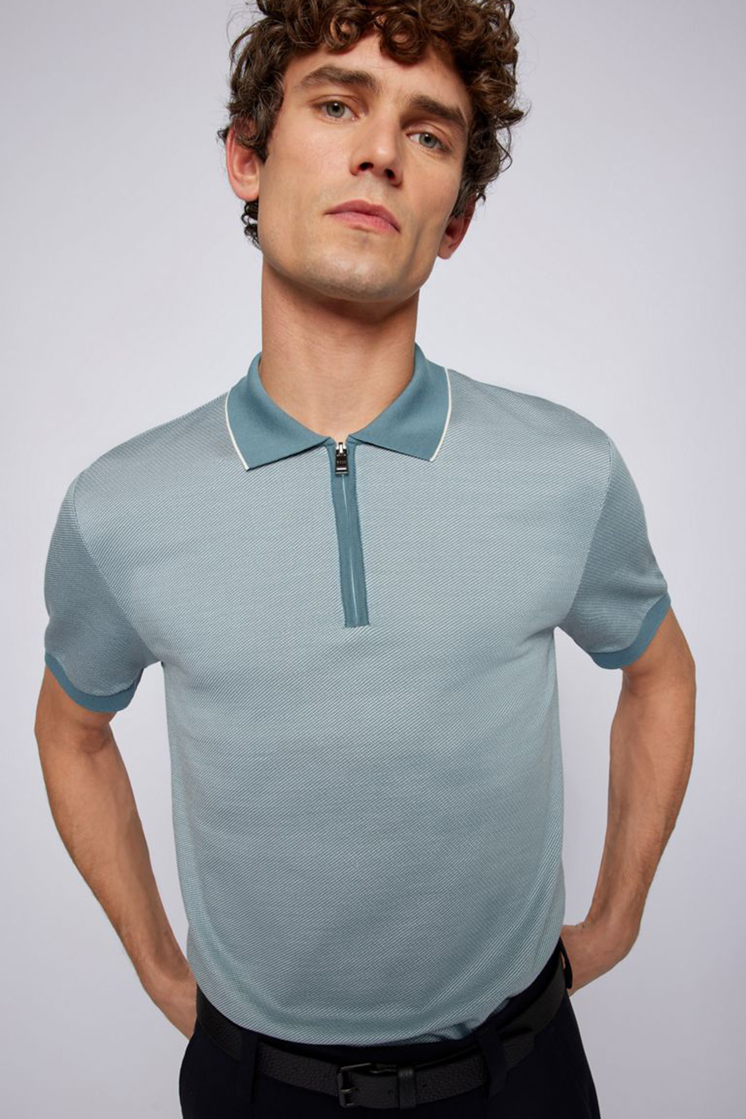 Мужское голубое поло BOSS 50466379;440