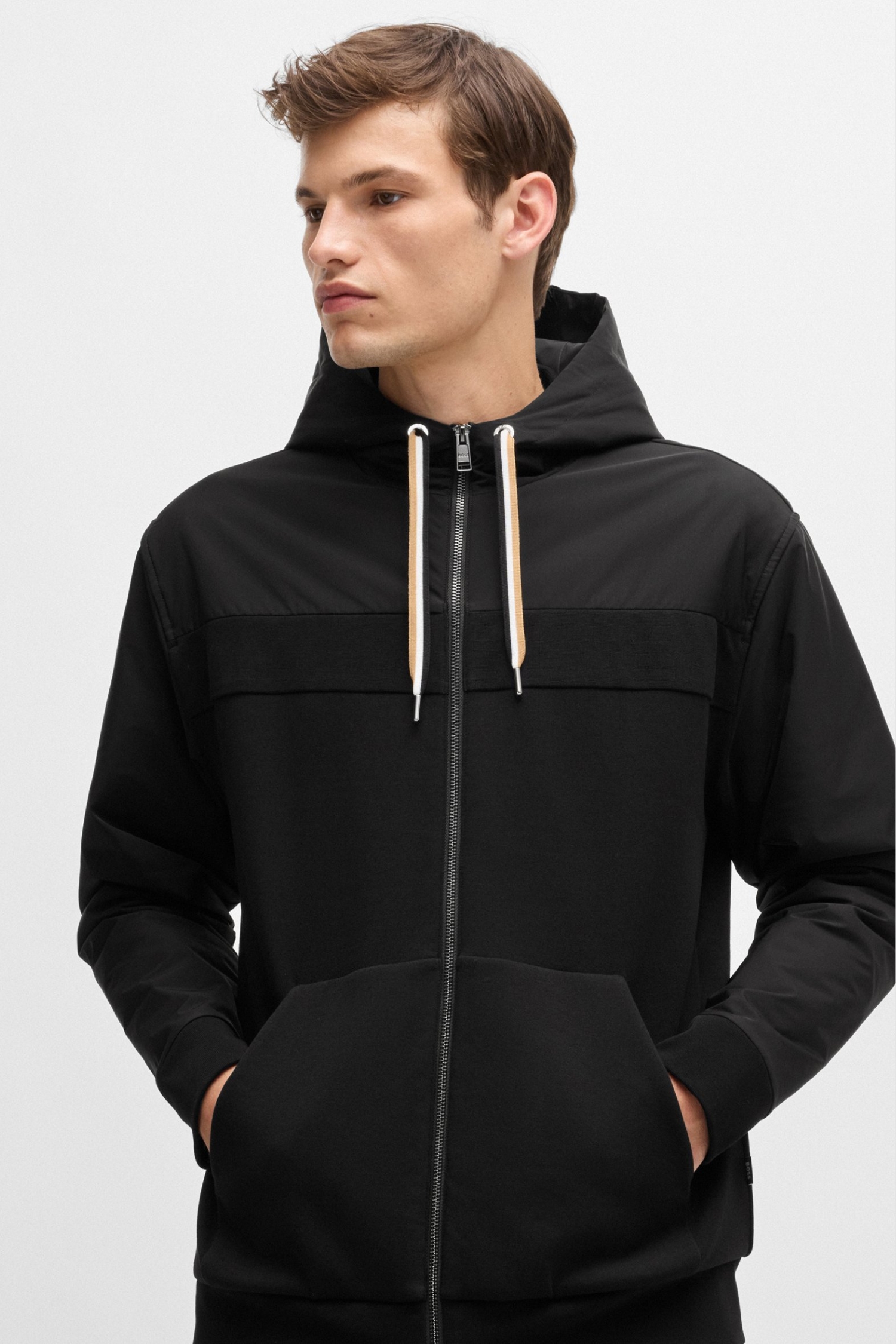 Мужская черная кофта на молнии BOSS 50524342;001