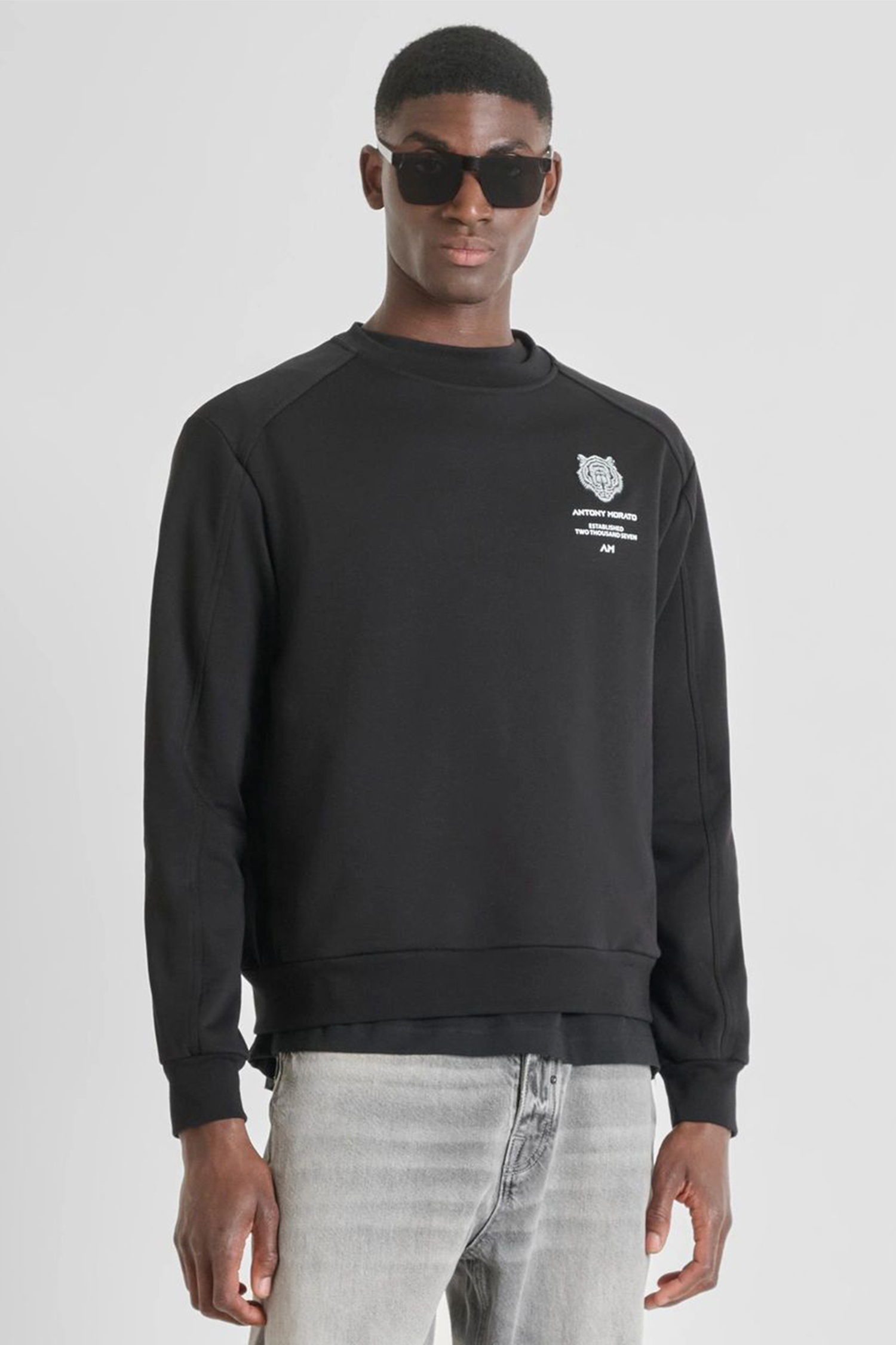 Чоловічий чорний світшот Antony Morato MMFL01076.FA150222;9000