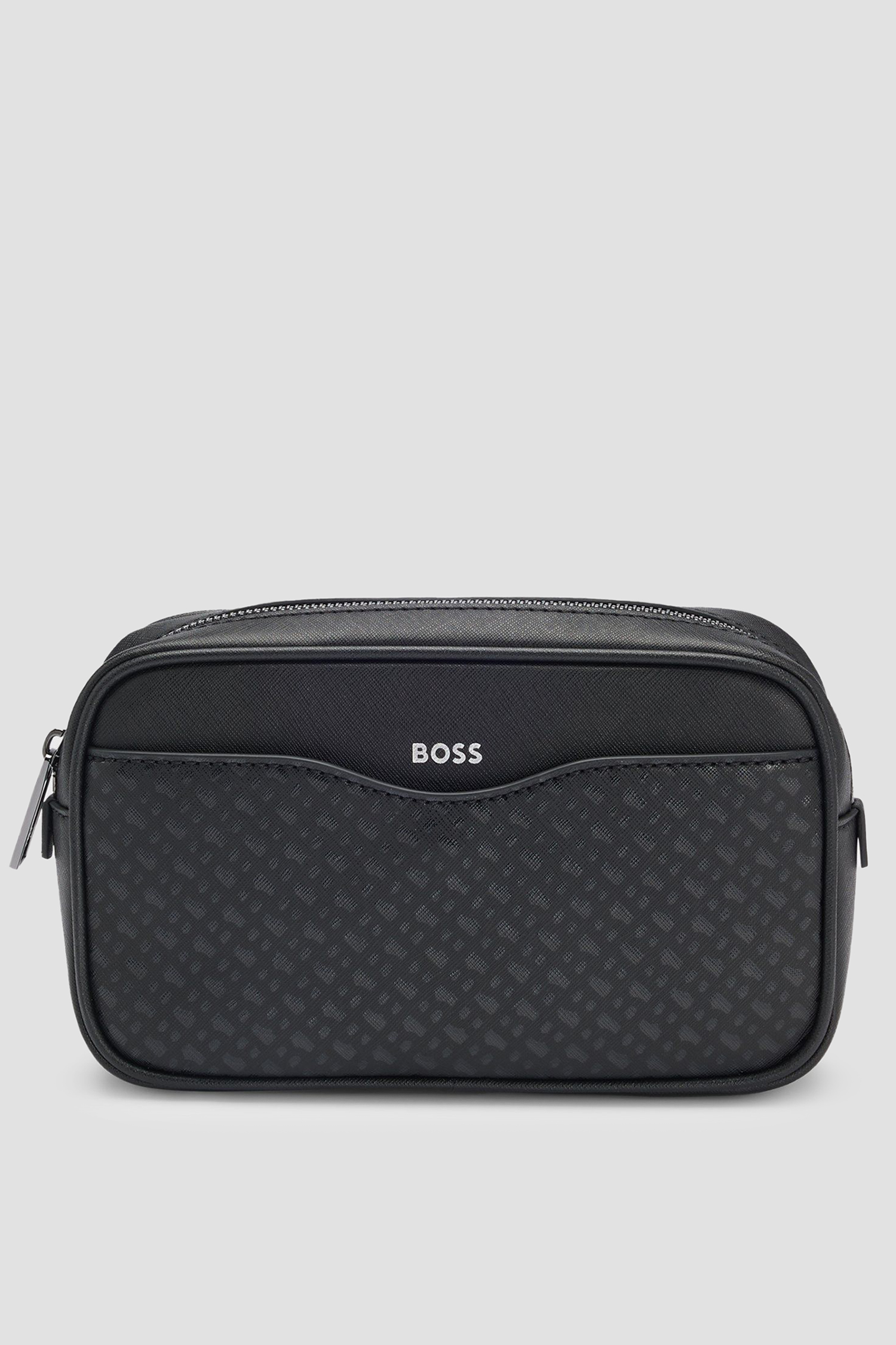 Мужская черная кожаная поясная сумка BOSS 50542238;001