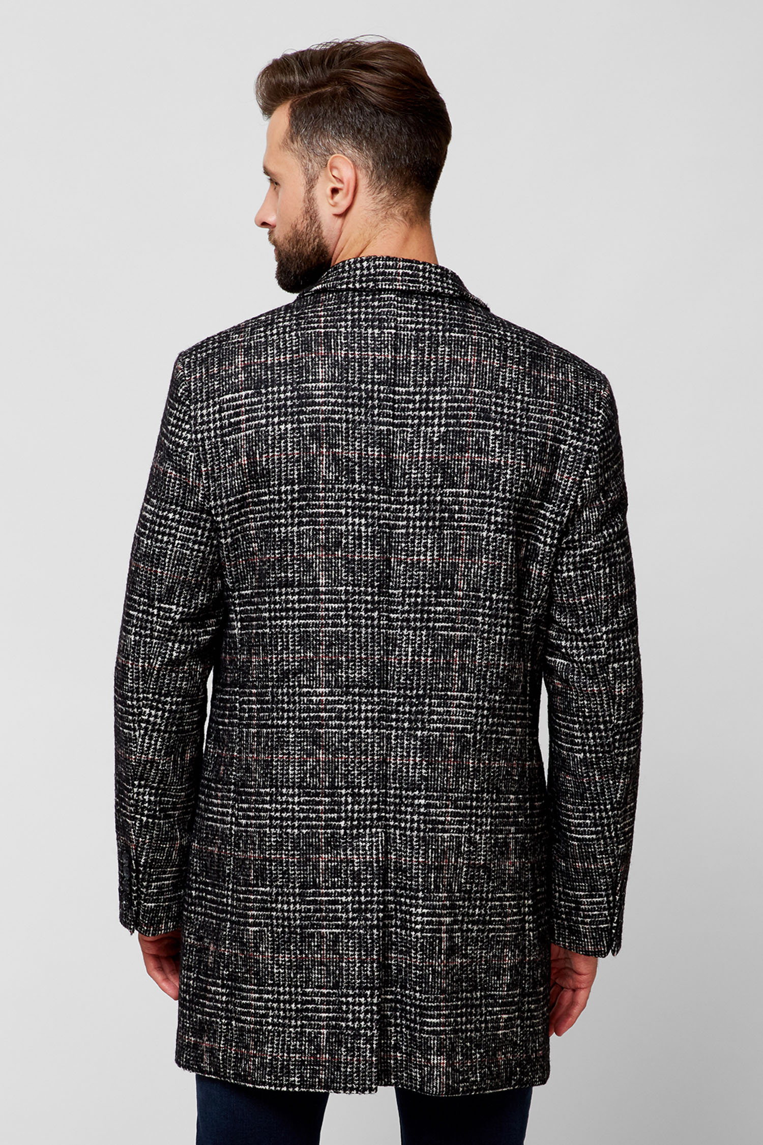 Мужское шерстяное пальто в клетку Karl Lagerfeld 502702.455705;993